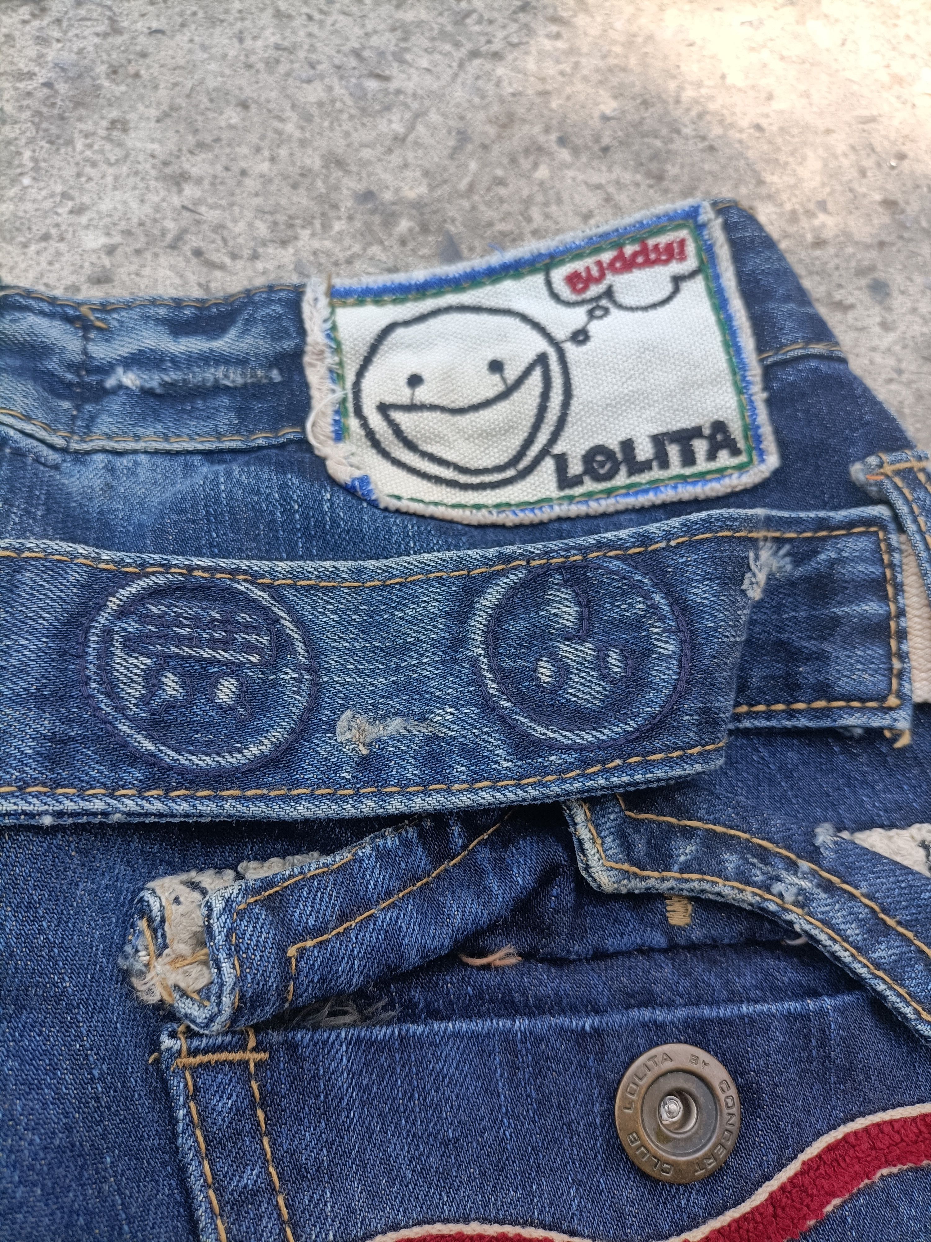 Japanese Brand Lolita Jeans Distressed Denim Pants by Yoshitomo Nara Blue Size US 34 / EU 50 - 6 Thumbnail