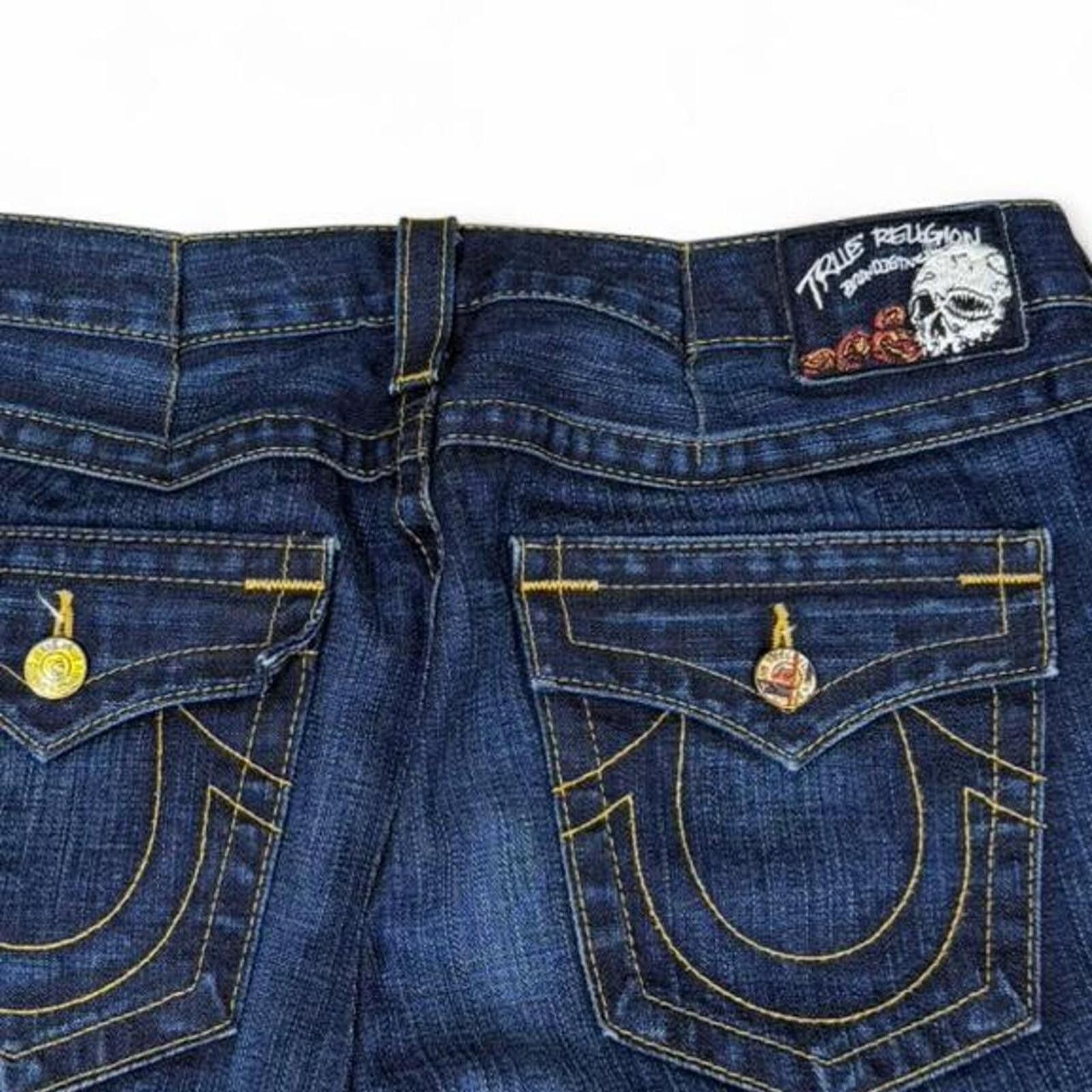 True Religion Rare skull back tag True religion denim jeans Size US 33 - 4 Thumbnail