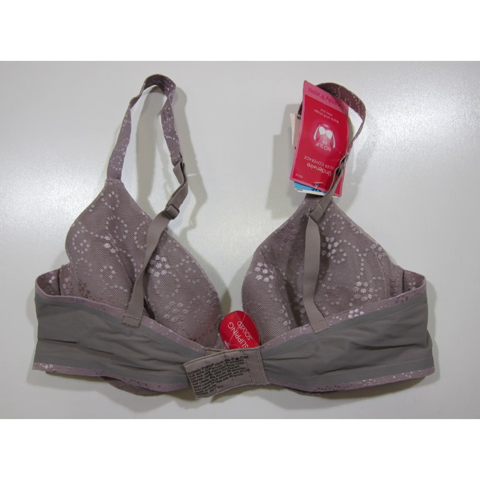 Vintage NWT Barely There No Slip Fit Purple Padded Molded Underwire Fuller Coverage 34C Size ONE SIZE - 8 Thumbnail