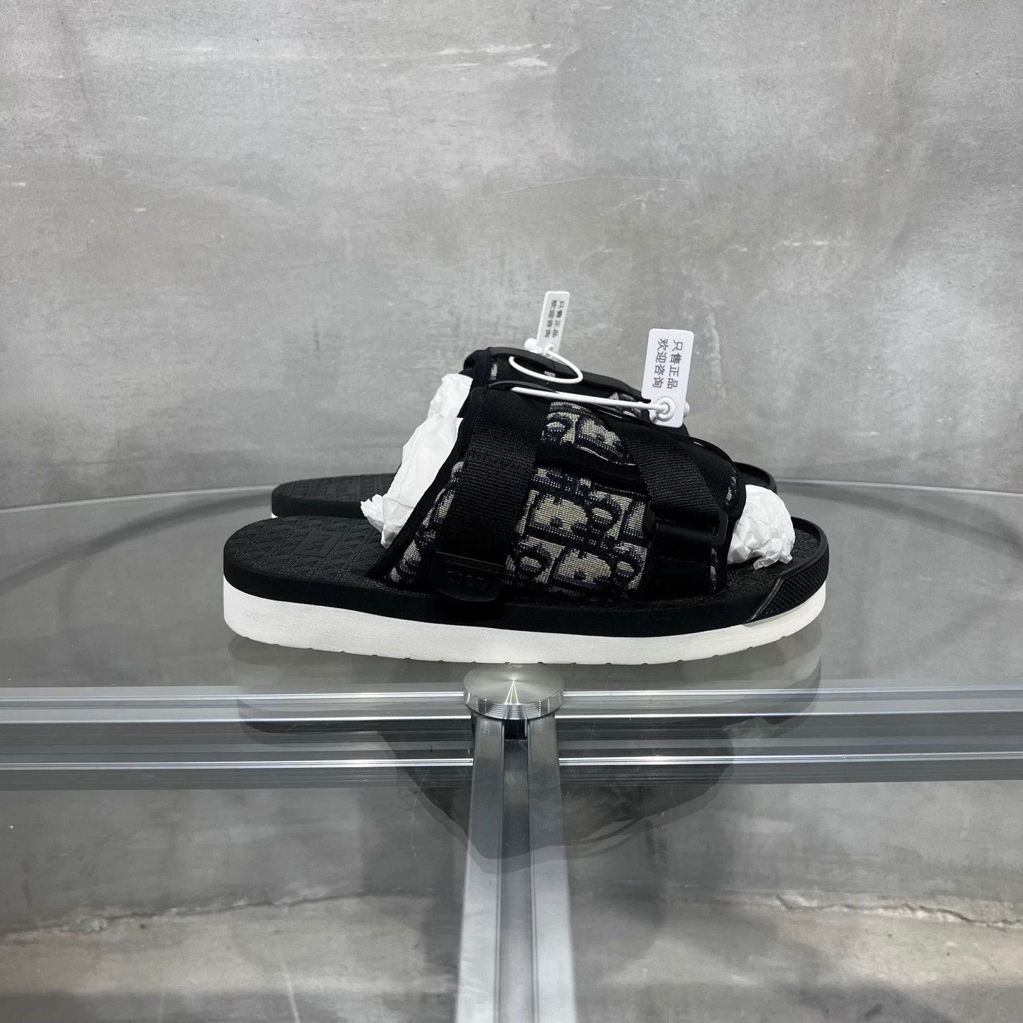 Dior DIOR Alpha Oblique Slipper Black 38 Size US 7 / IT 37 - 4 Thumbnail