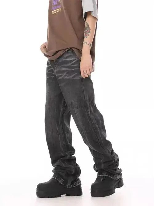 Jean Vintage washed distressed pleated micro-flare jeans Size US 34 / EU 50 - 2 Thumbnail