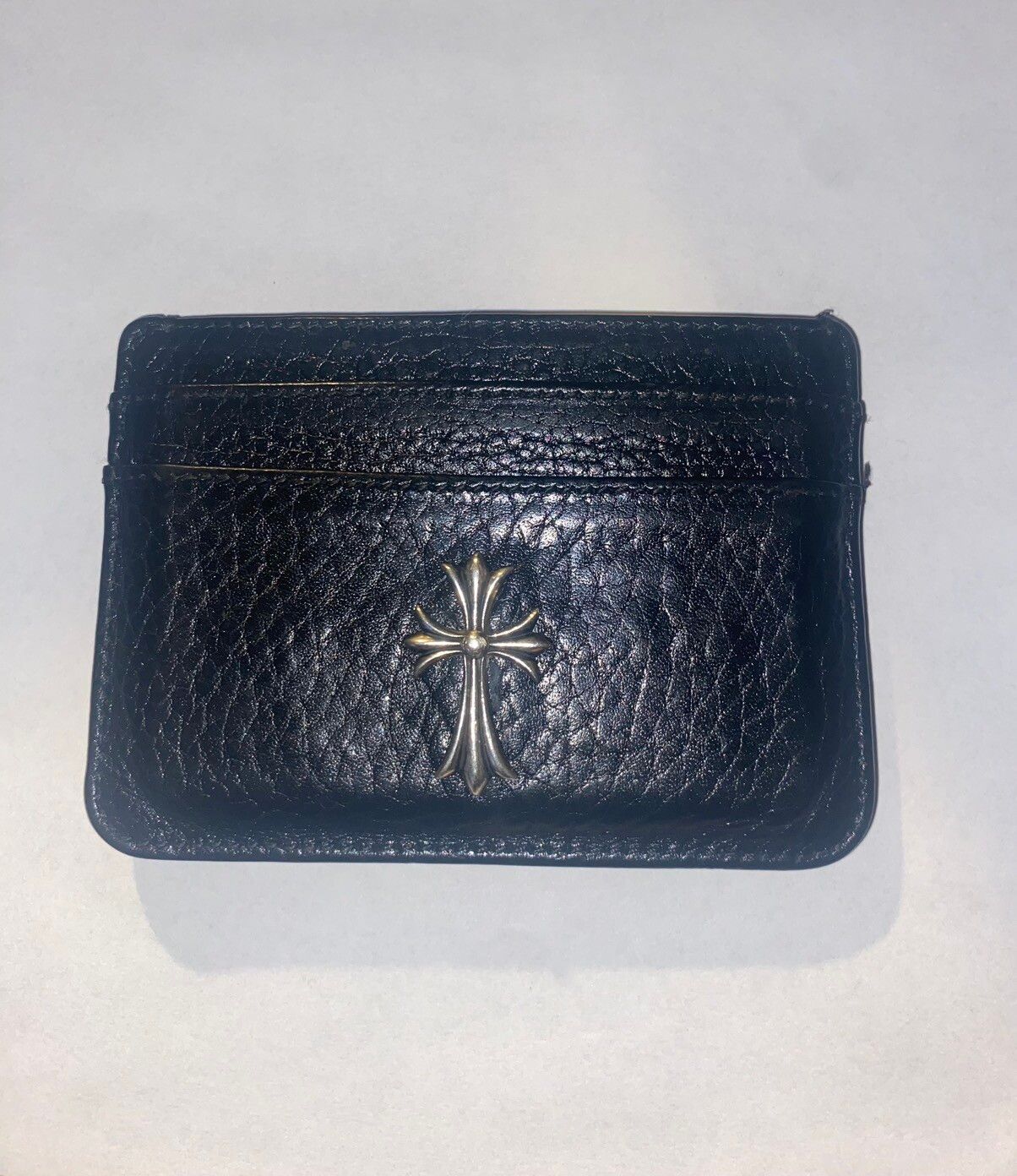 Pre-owned Chrome Hearts Cross Card Holder In Black