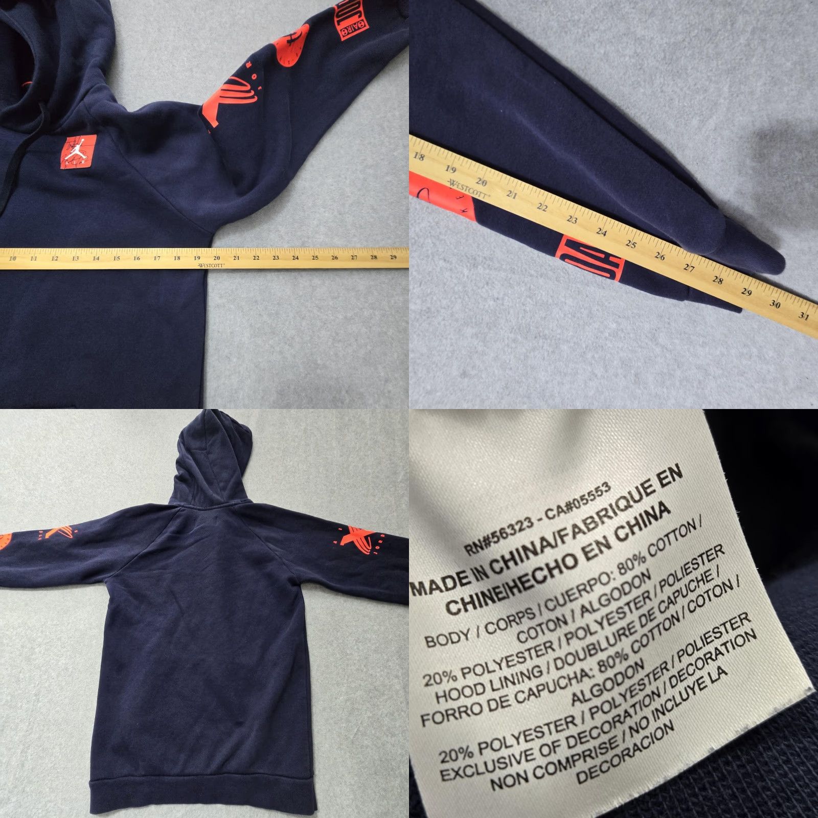 Jordan Brand Jordan Hoodie Mens Small Navy Blue Pullover Graphic Basketball Logo Streetwear Size US S / EU 44-46 / 1 - 9 Thumbnail