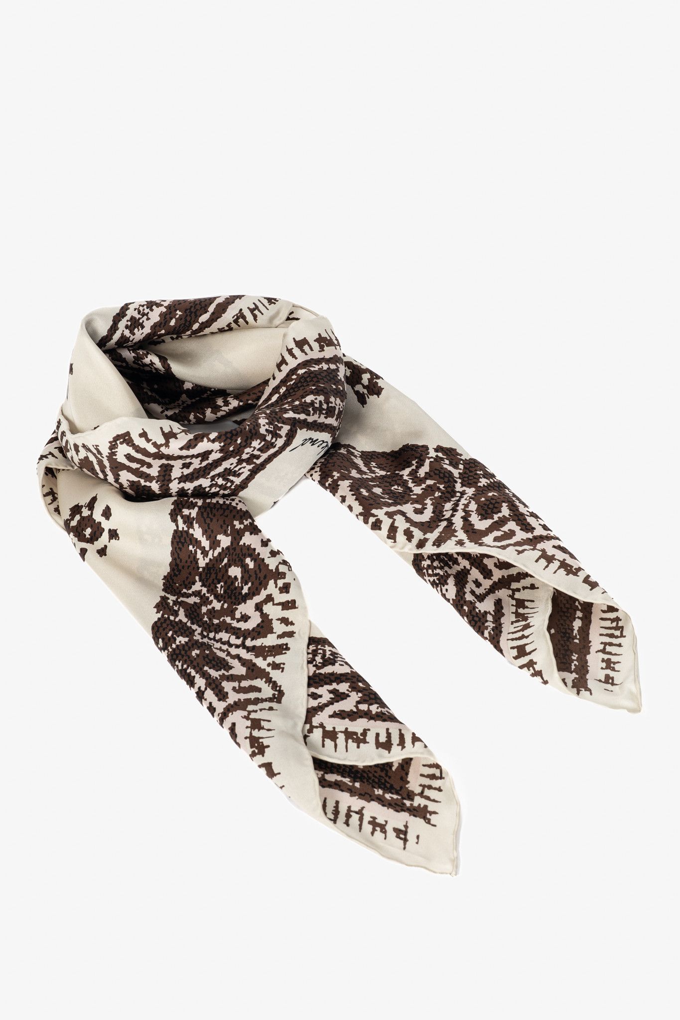 Weekend Max Mara Weekend Max Mara Betulla Beige Printed Silk Shawl Size ONE SIZE - 1 Thumbnail