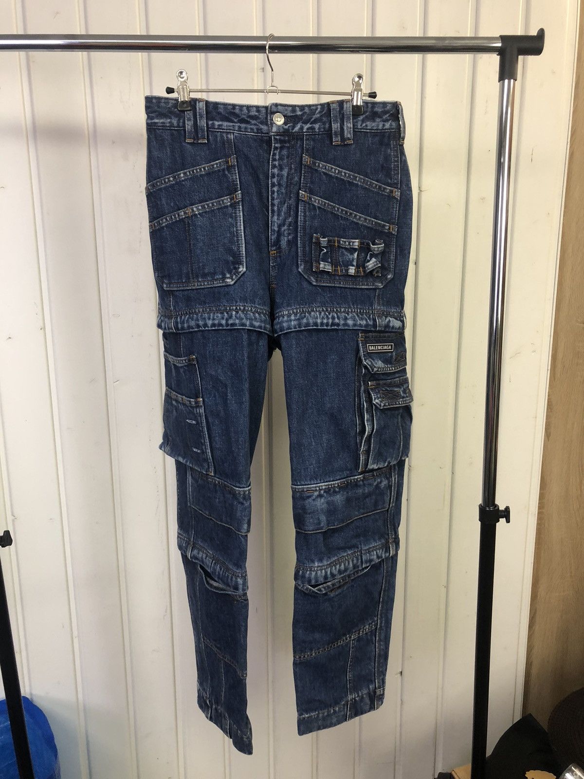 image of Balenciaga Ss18 Convertible Cargo Denim in Blue Denim, Men's (Size 28)
