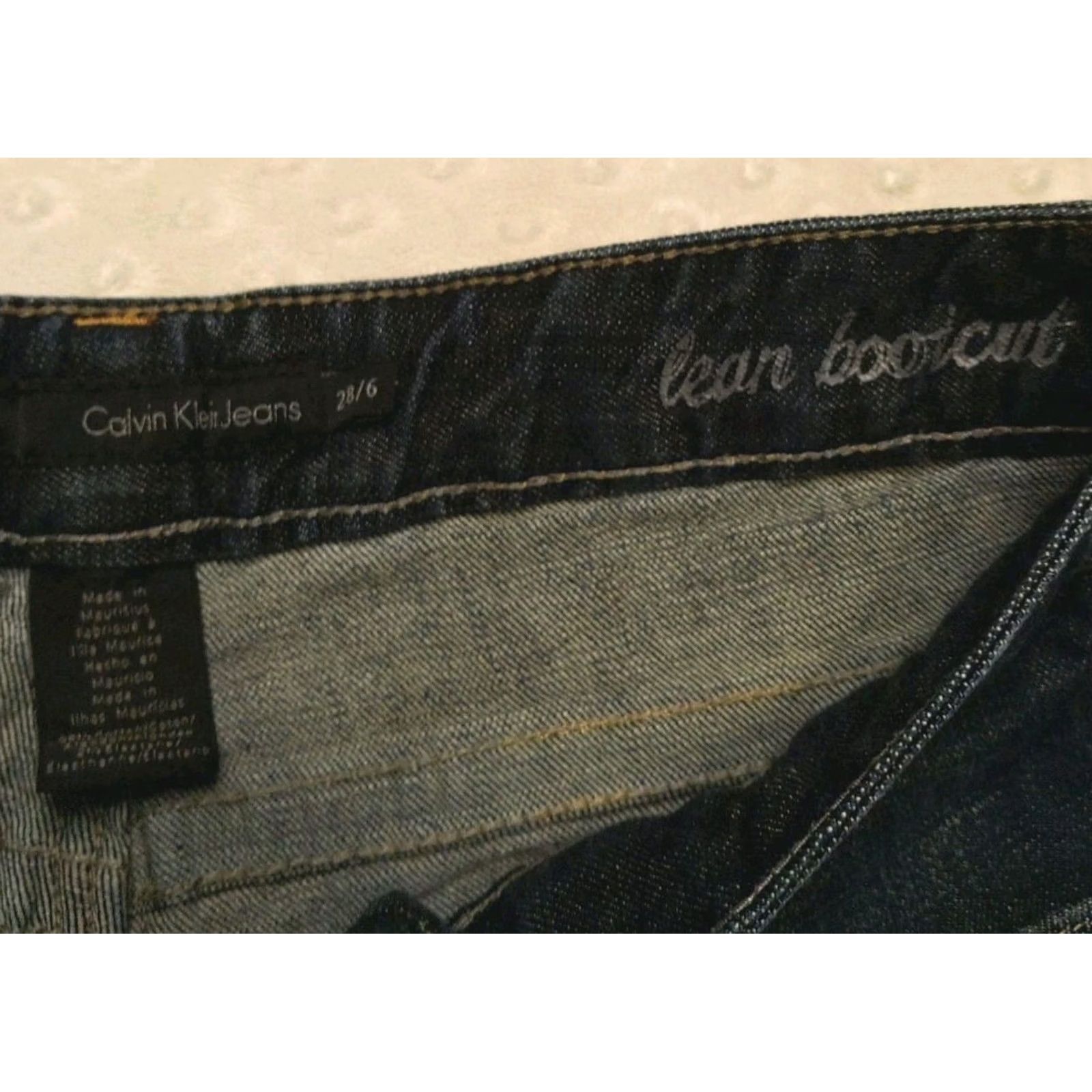 Calvin Klein Calvin Klein Jeans Womens Bootcut Denim 30x31 Dark Wash 28/6 Solid Blue High Rise 5-Pocket 100% Cotton Vintage Mens Womens Girls Size 28" / US 6 / IT 42 - 5 Thumbnail