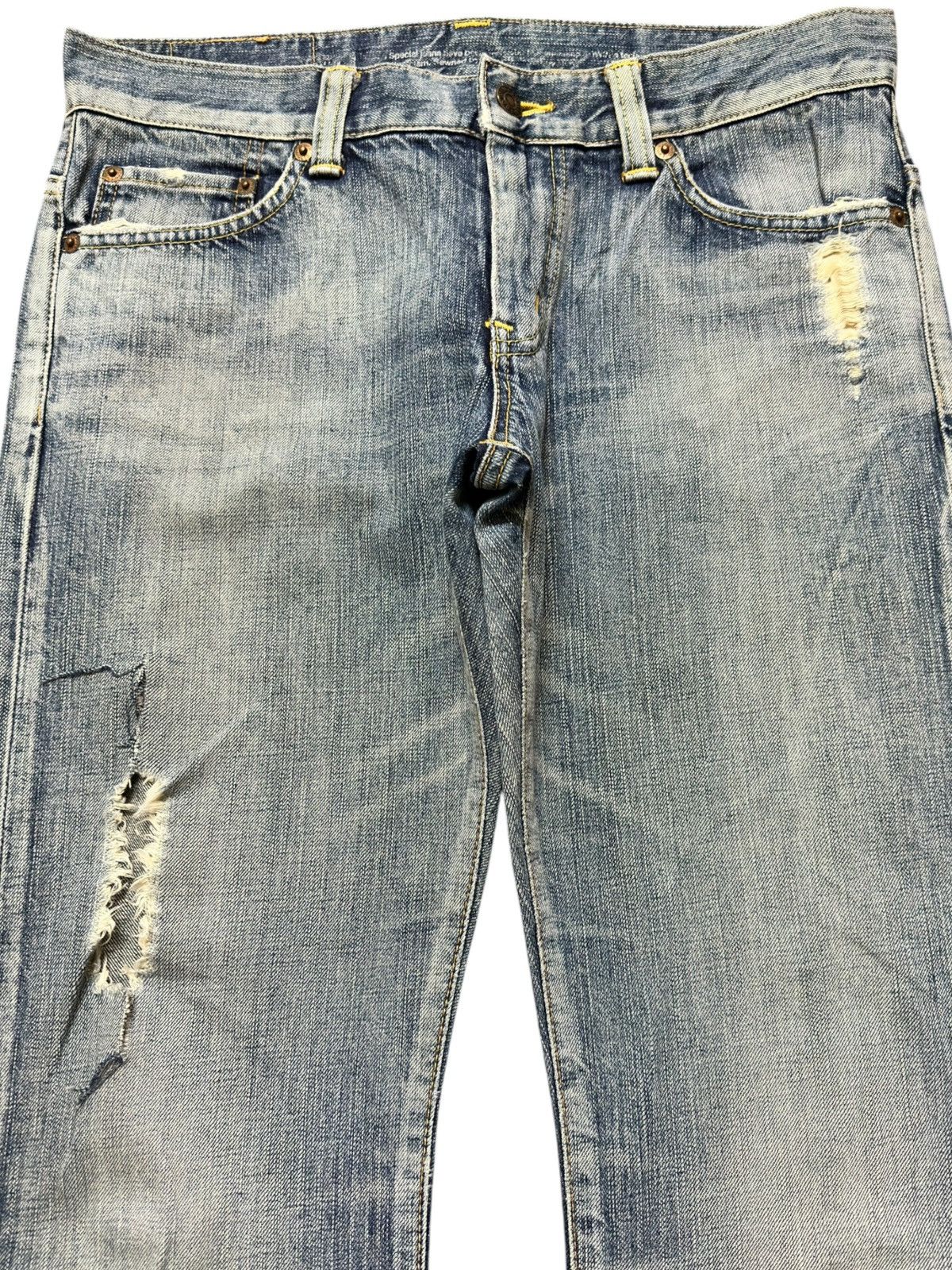 Edwin Vintage Edwin 503 Flare Faded Ripped Distressed Denim Size US 31 - 2 Thumbnail