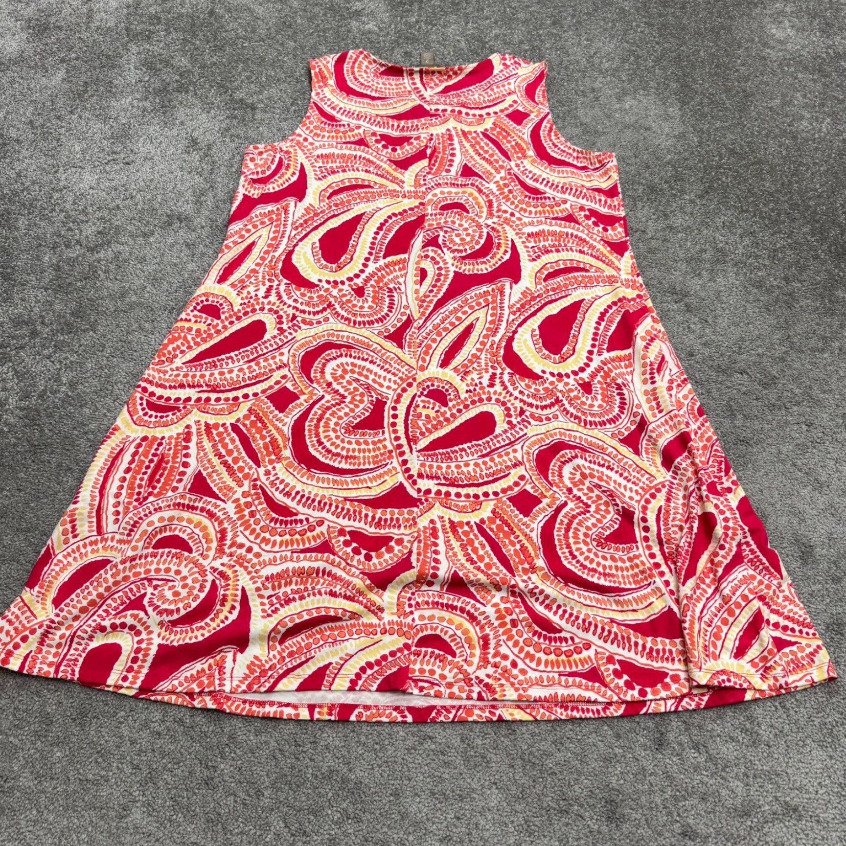 Vintage VINTAGE Chico's Paisley Midi Tank Dress Womens Large Pink Orange Sleeveless Summer Boho Chic Size XS / US 0-2 / IT 36-38 - 2 Thumbnail
