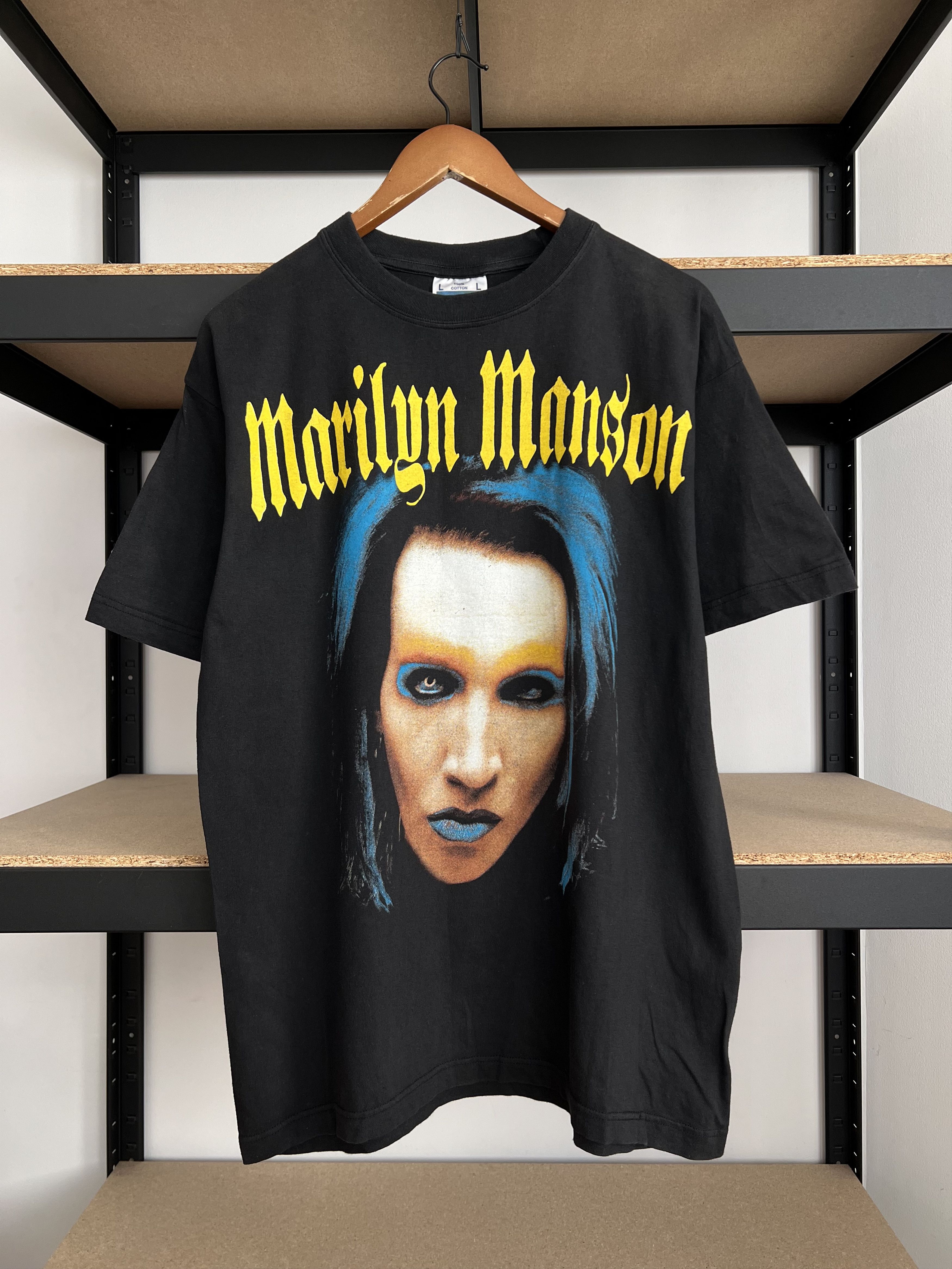 Vintage 90s Marilyn Manson Rock Band Black T-shirt - joarbit.com