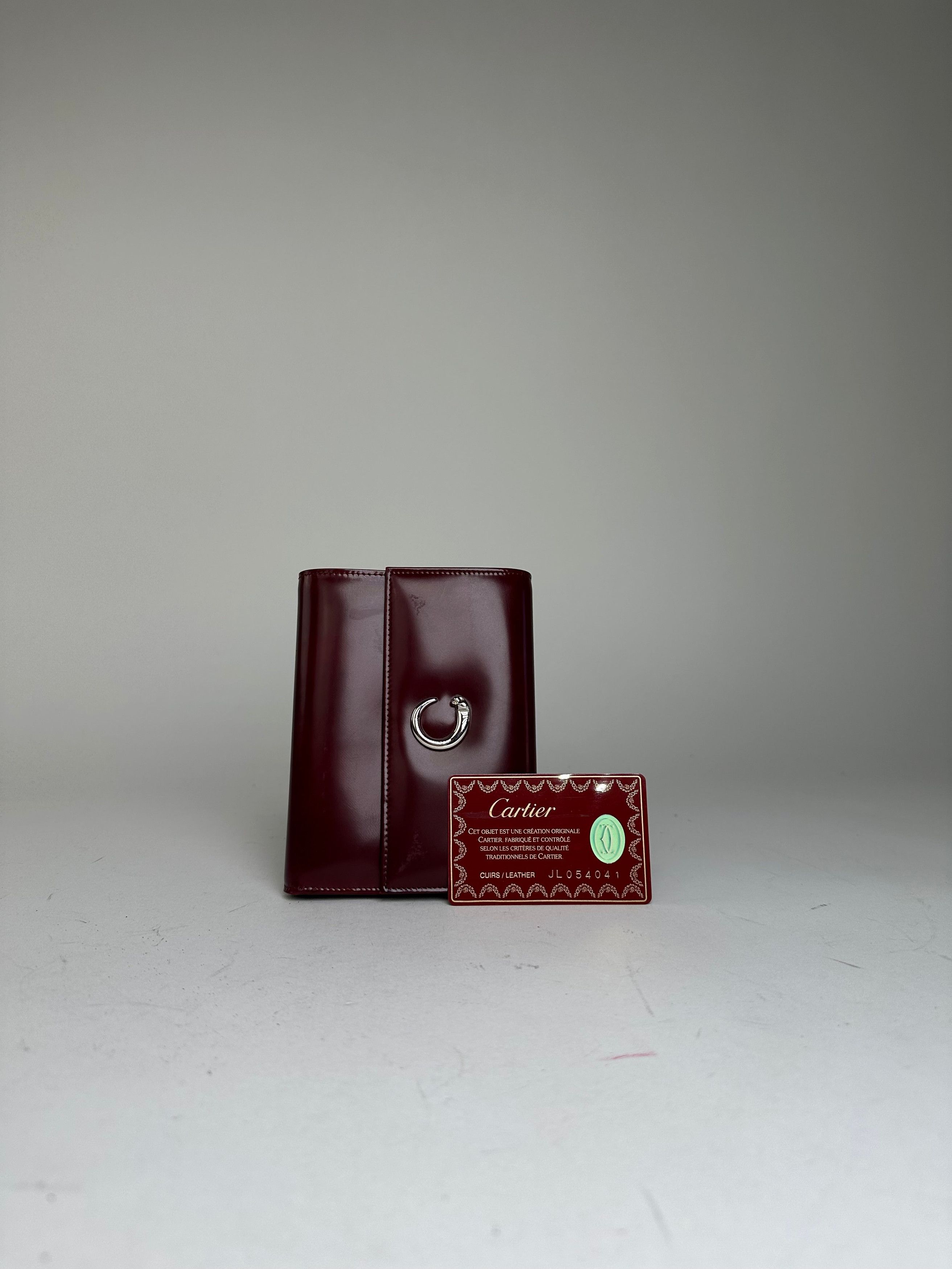 Cartier Vintage Panthère Leather Bifold Wallet Burgundy Size ONE SIZE - 1 Thumbnail