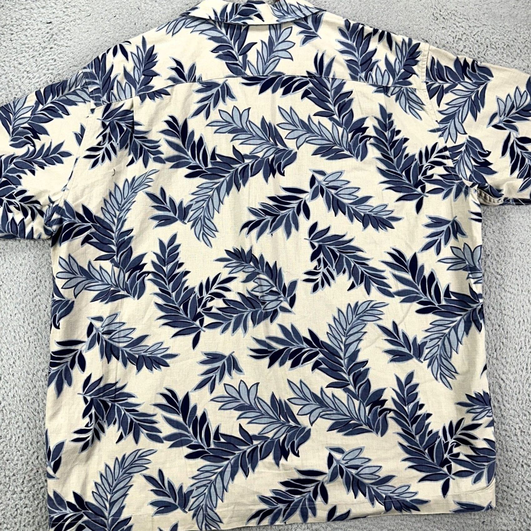 Eddie Bauer Eddie Bauer Weathered Linen Blend Shirt Hawaiian Mens XL White Blue Button Up Size US XL / EU 56 / 4 - 2 Thumbnail