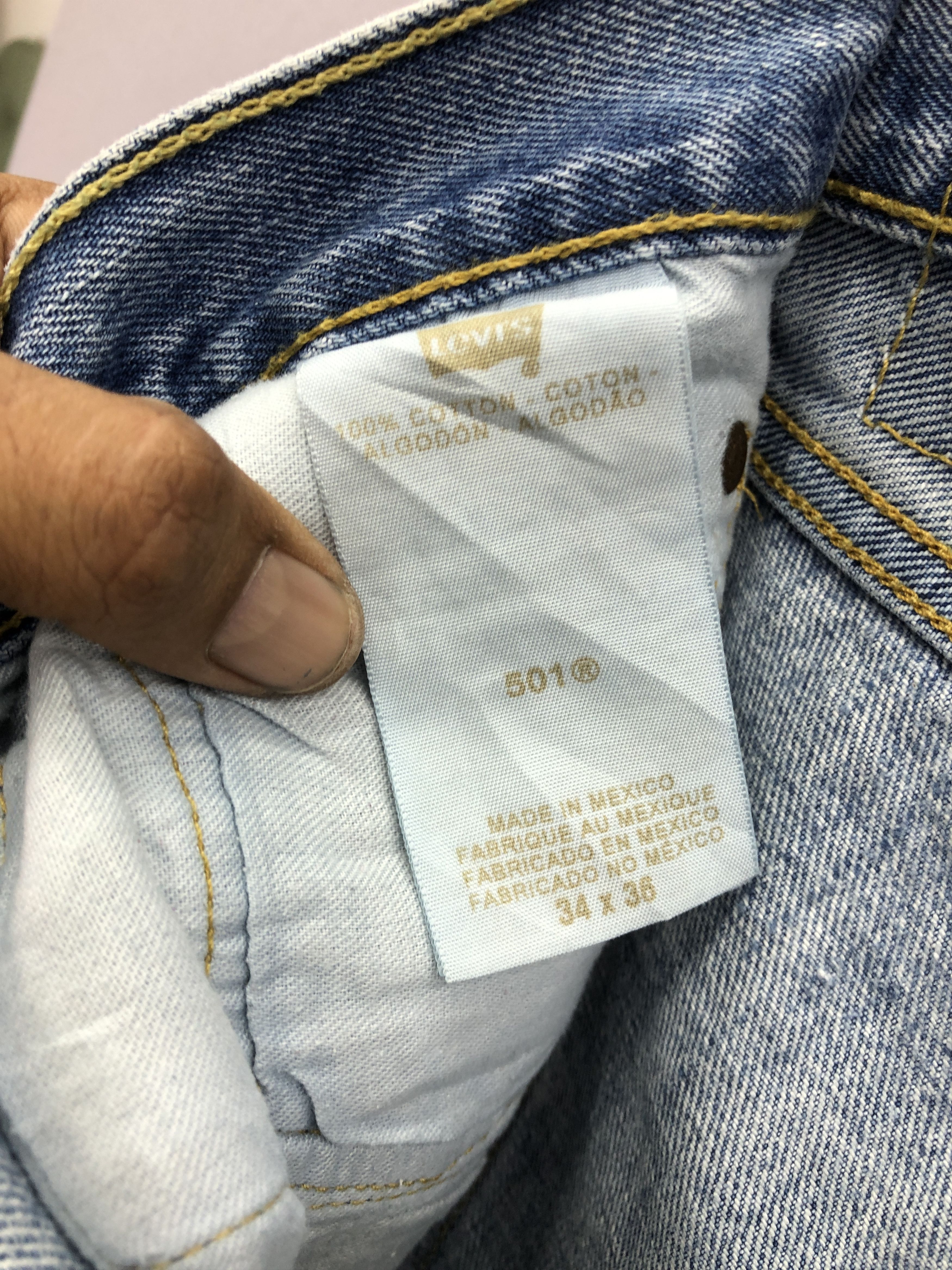 Jean Vintage Dirty Levis 501 Faded Jeans Levi's Light Wash Denim Size US 34 / EU 50 - 13 Thumbnail