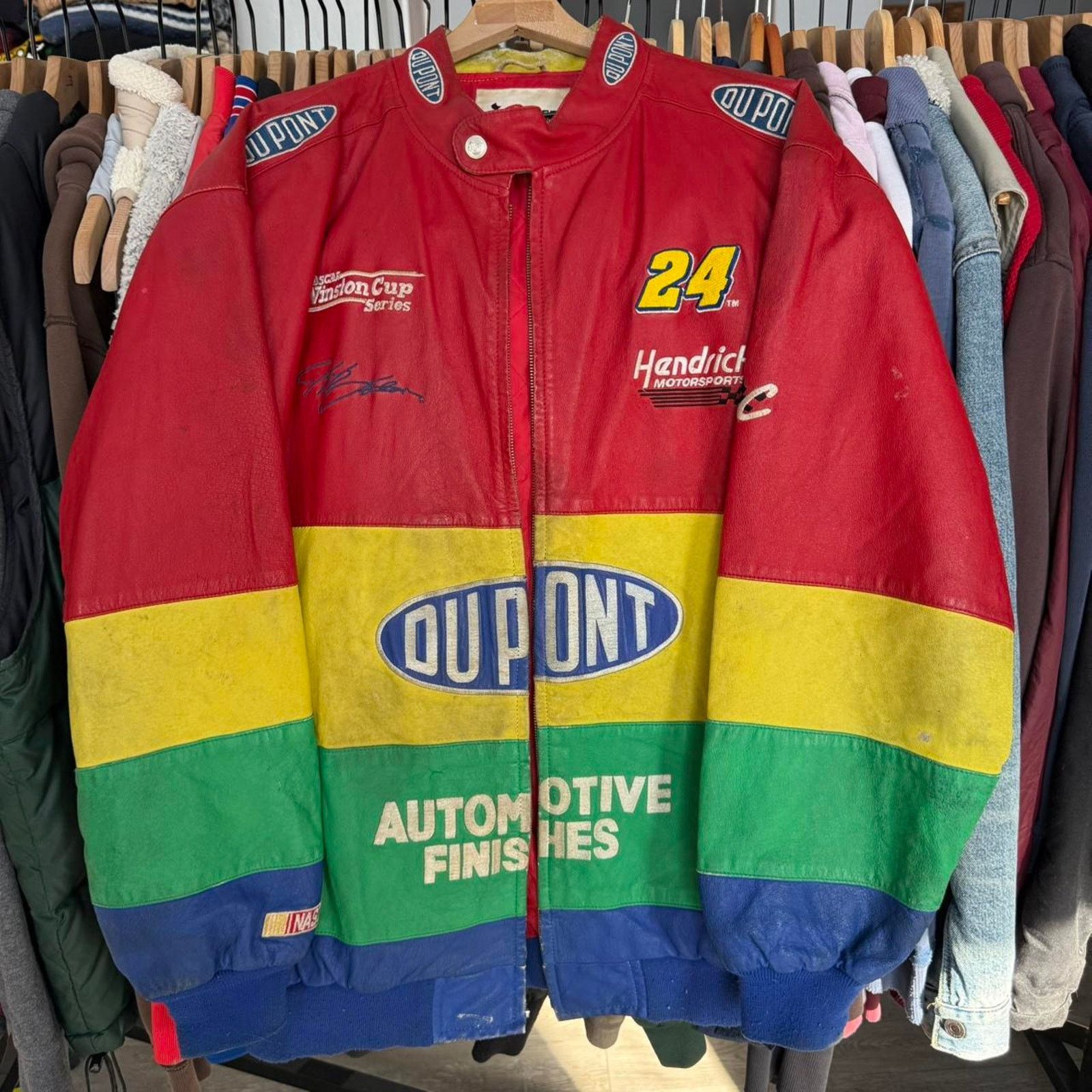 Chase Authentics Vintage 90s Dupont Leather Racing Jacket on Chase Tag Size US XXL / EU 58 / 5 - 1 Thumbnail