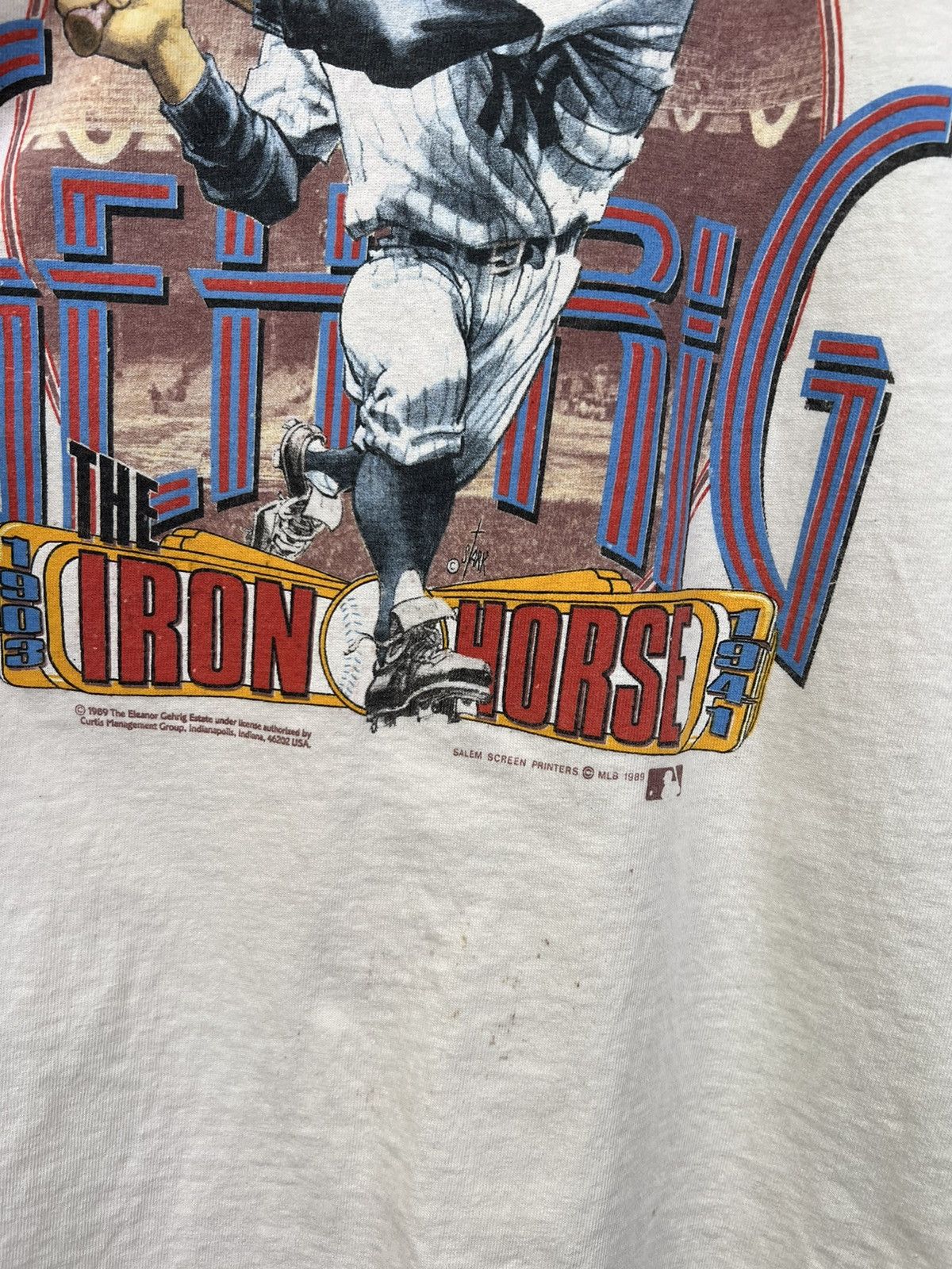 Vintage Vintage New York Yankees Lou Gehrig Creme Iron Horse 80s Size US XL / EU 56 / 4 - 4 Thumbnail