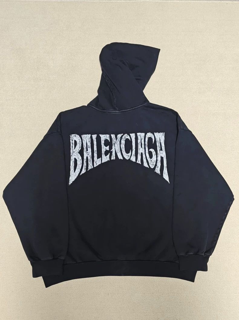 Balenciaga Balenciaga Sunset Tower Totem Old Hooded Sweatshirt Size US M / EU 48-50 / 2 - 1 Thumbnail