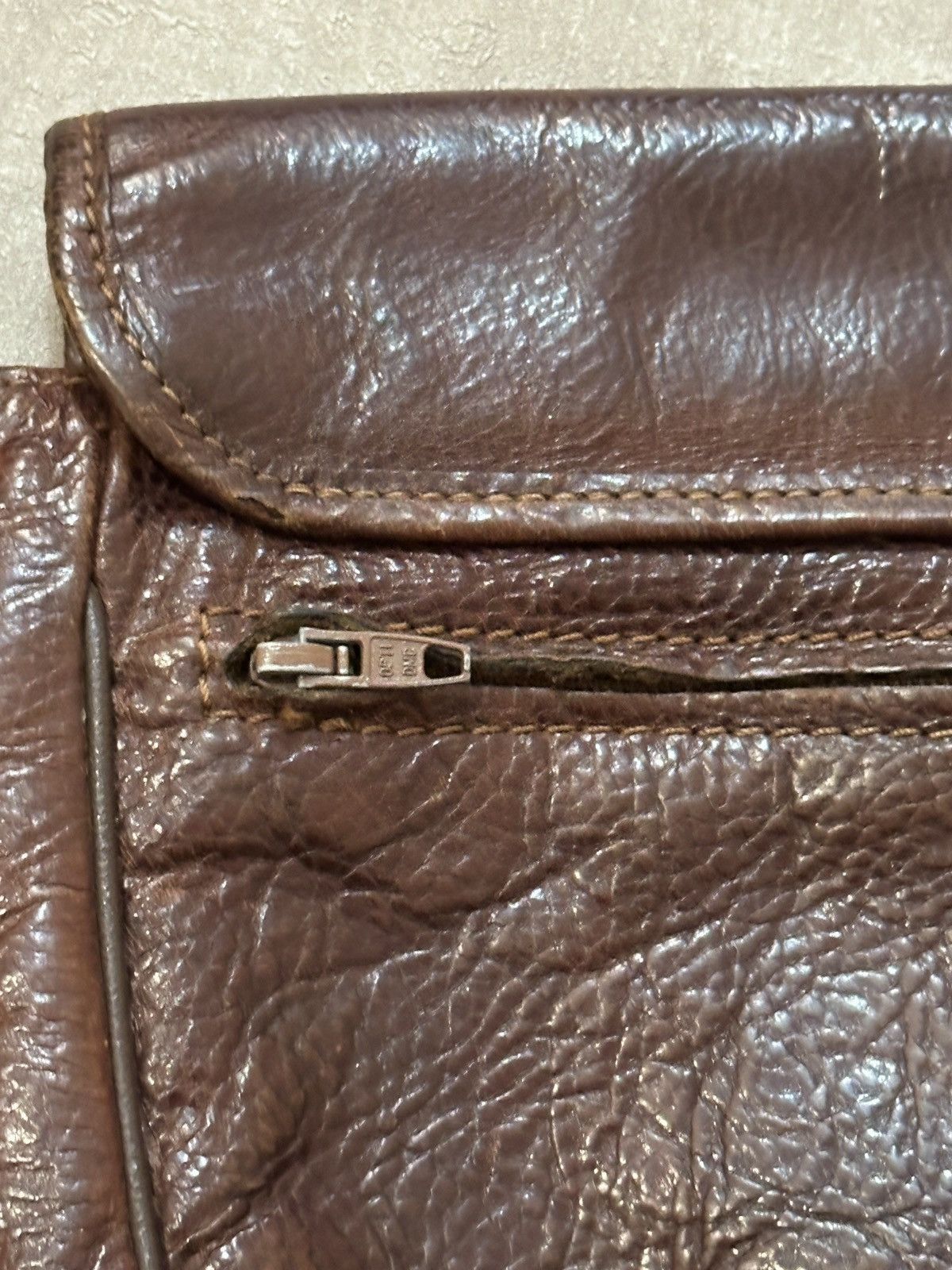 Vintage Vintage Leather Messenger Distressed Brown Handmade Bag Size ONE SIZE - 8 Thumbnail
