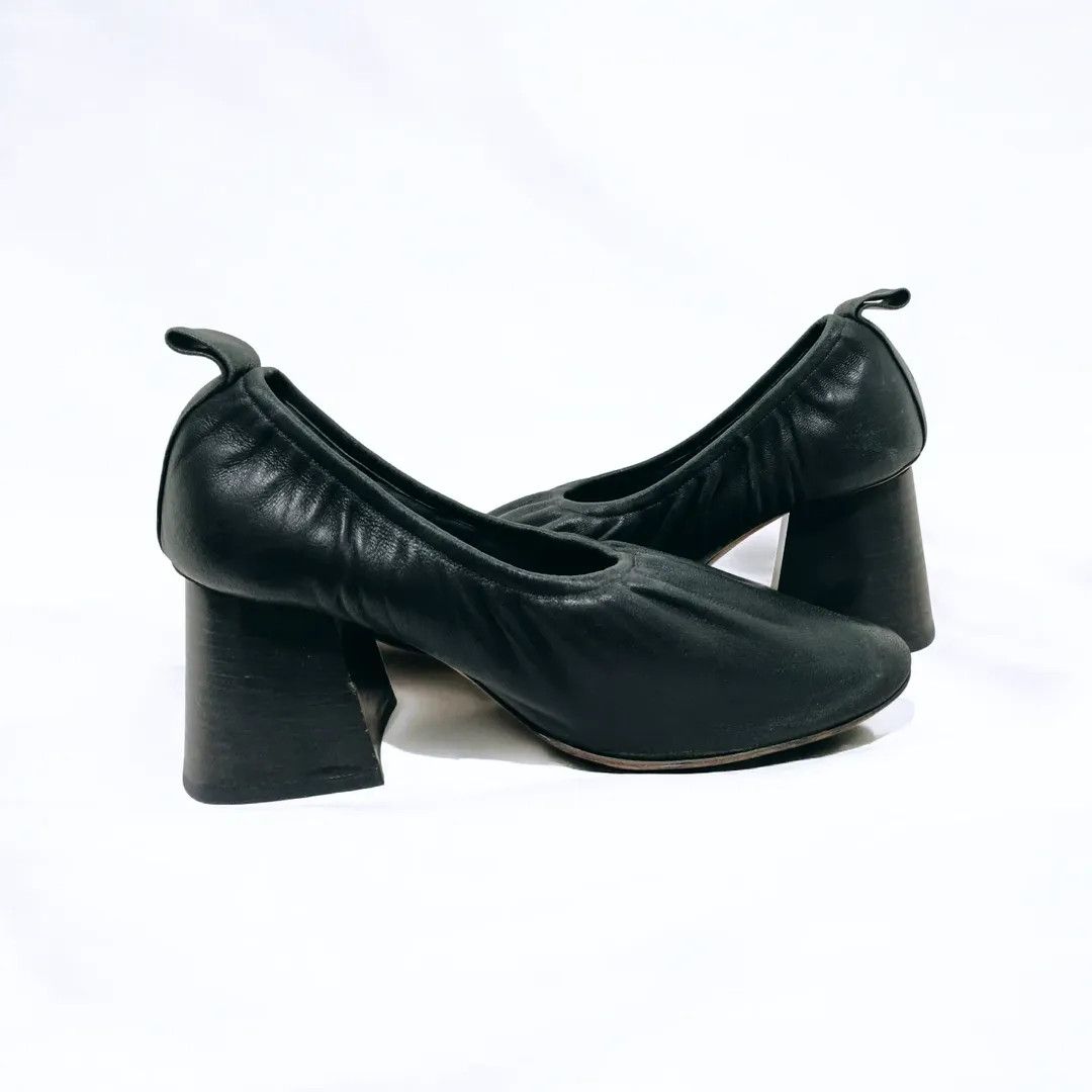 Celine Celine Ballerina Soft Leather Black Pumps Size US 7 / IT 37 - 2 Thumbnail