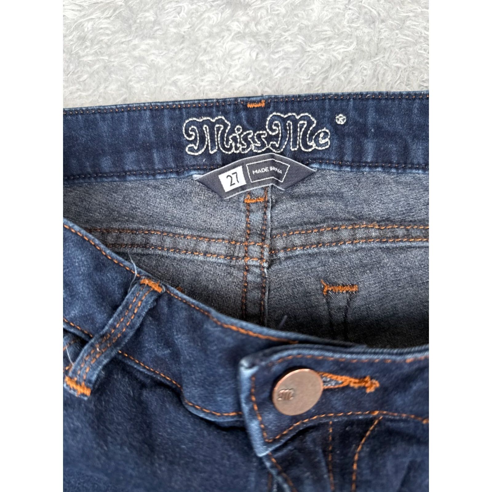 Miss Me Miss Me Jeans Women 27 Blue Denim Ashley Low Rise Jegging Dark Wash Cotton 27x30 Size 27" / US 4 / IT 40 - 6 Thumbnail