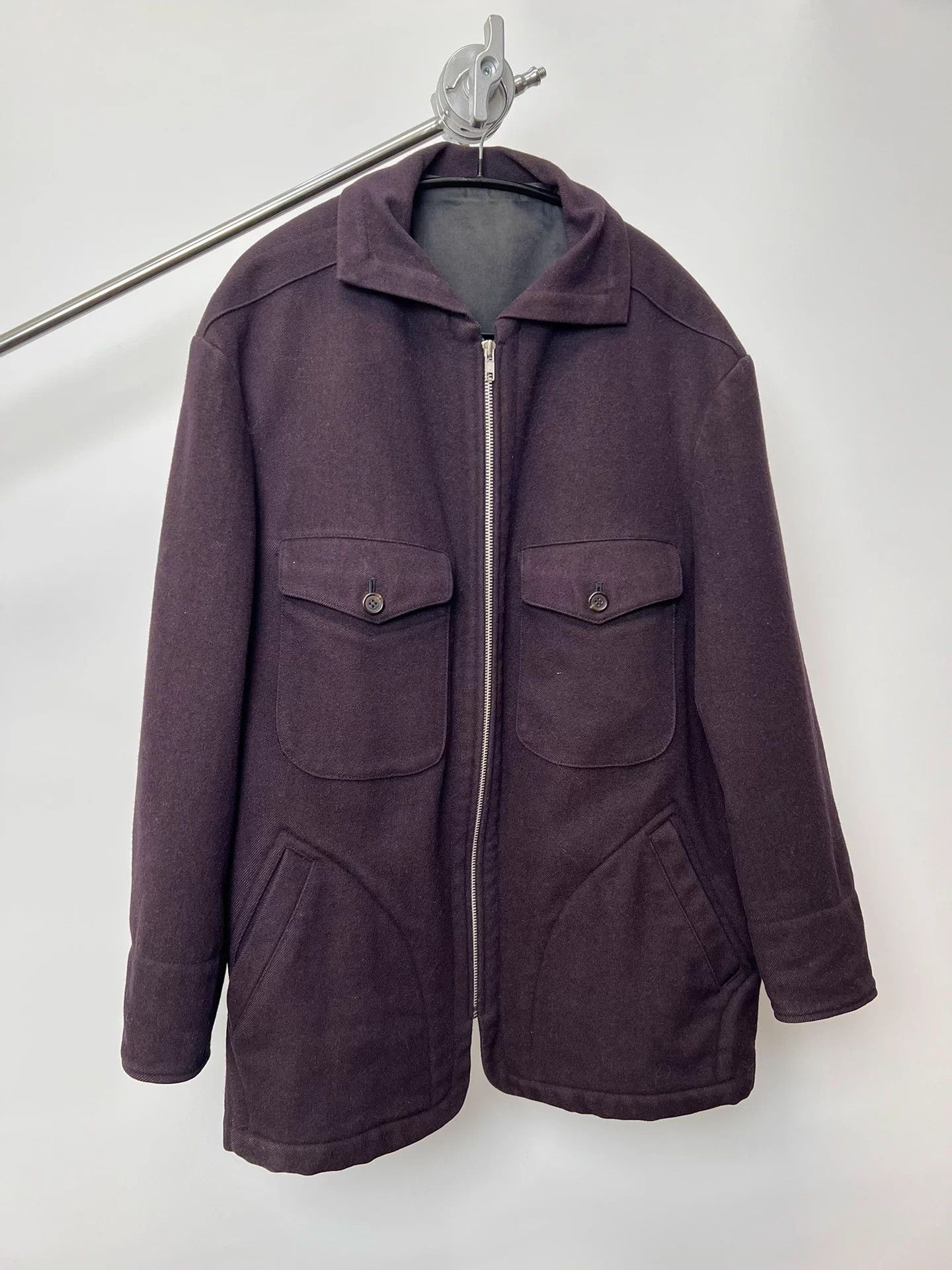 Yohji Yamamoto Yohji Yamamoto YS for Man purple wool blend men's coat Size US L / EU 52-54 / 3 - 2 Thumbnail
