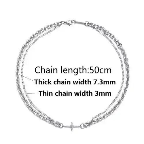 Other Double Chain Cross Necklace Size ONE SIZE - 3 Thumbnail