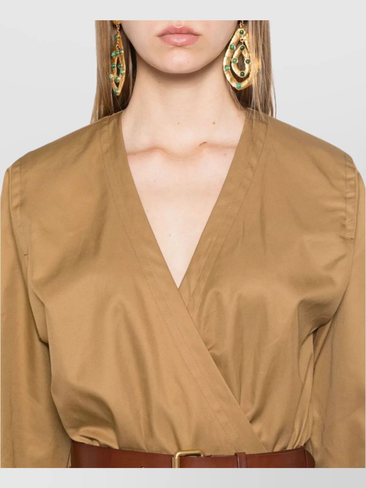 Saint Laurent Paris o1y0126 Midi Dress in Camel Size M / US 6-8 / IT 42-44 - 5 Thumbnail