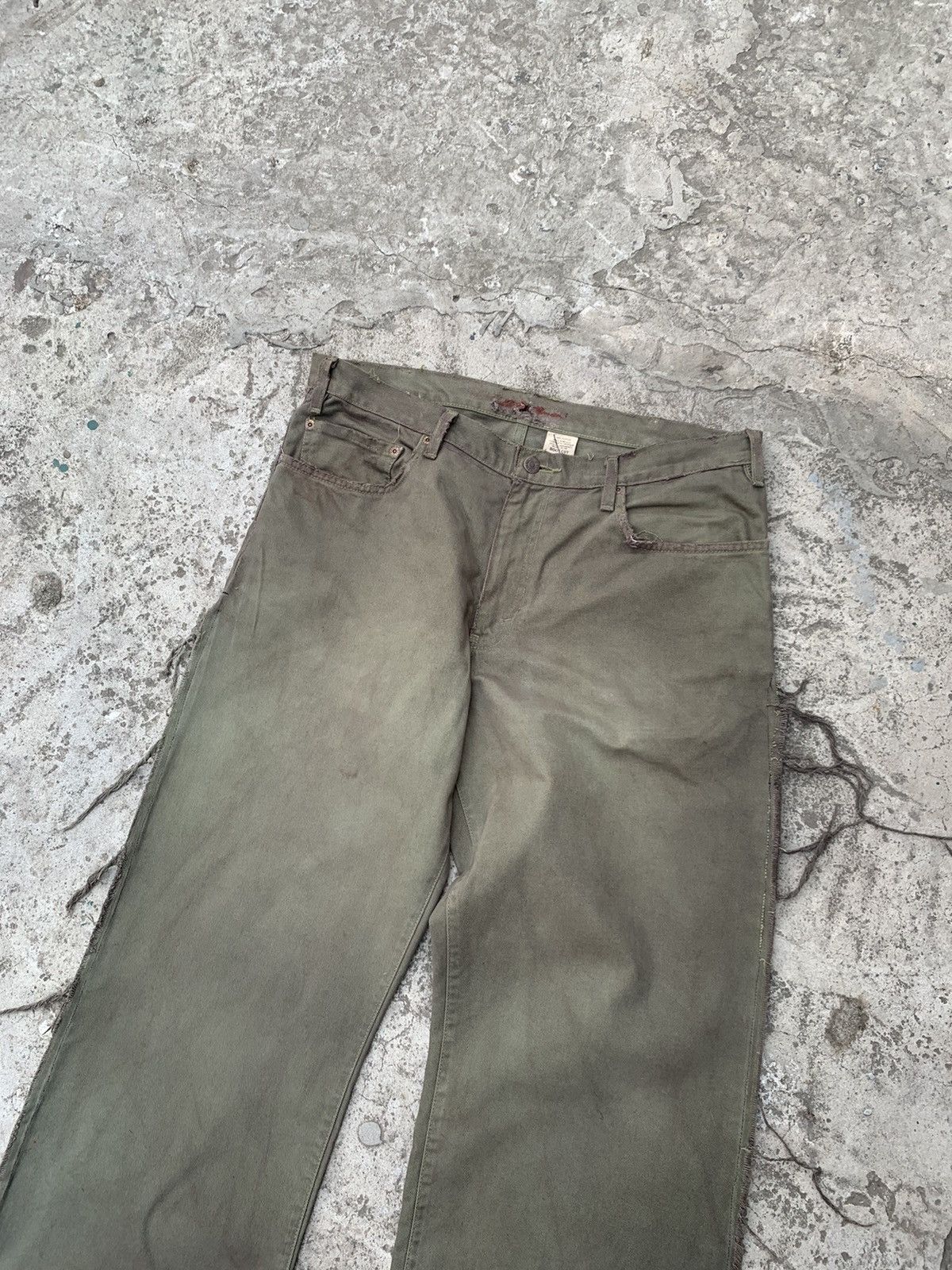 Japanese Brand Custom Wide Dirty Overdyed Distressed Jeans Size US 36 / EU 52 - 6 Thumbnail