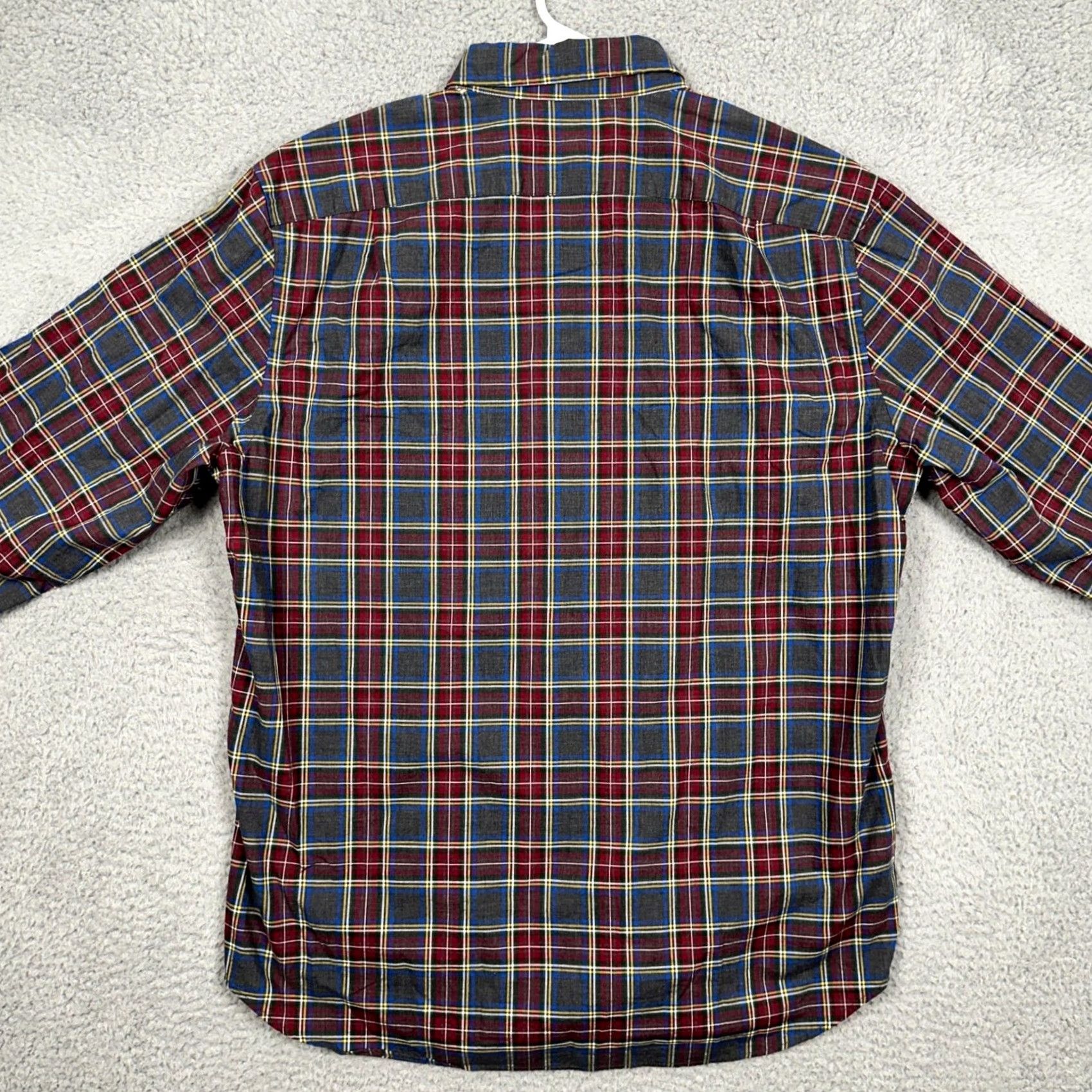 J.Crew J.Crew Button-Down Shirt Plaid Heathered Cotton Long Sleeve Mens Large Gray Red Navy Fall Spring Casual Pocket EUC Size US L / EU 52-54 / 3 - 2 Thumbnail
