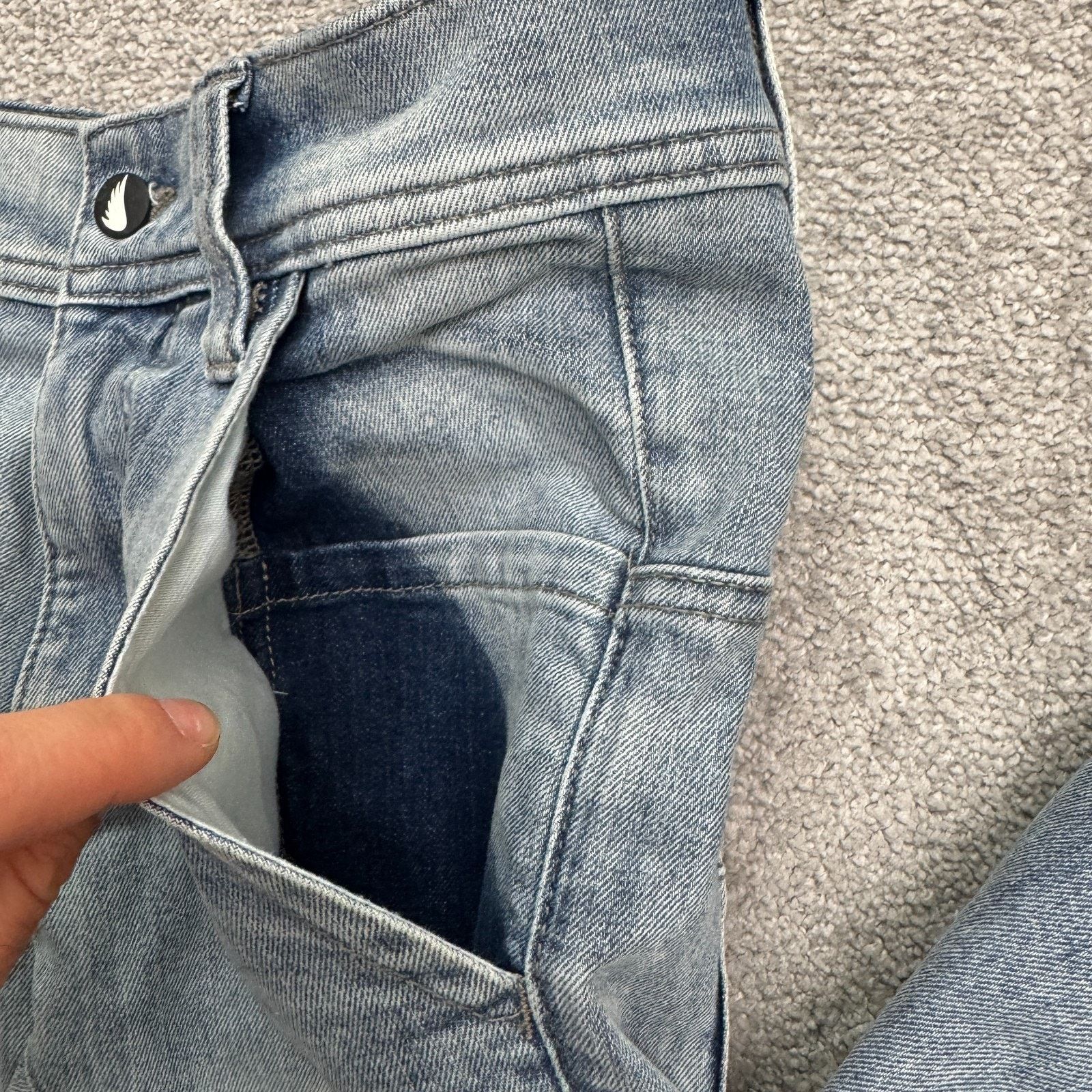 Saint Michael Saint Flight Jean Jogger Denim Mens 28 Blue Light Wash Biker Size US 28 / EU 44 - 12 Thumbnail