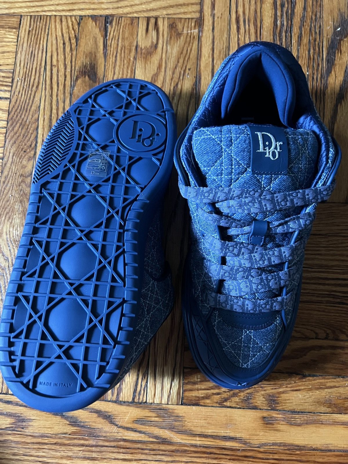 o*m様 【ダメージ】DIOR ディオール　ボストン　ロゴ　ネイビー Large Embroidered Backgammon Blue Dior Oblique | DIOR