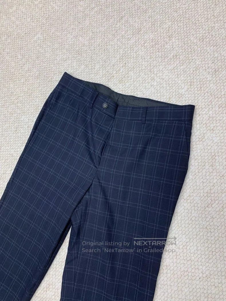 Brunello Cucinelli Brunello Cucinelli Navy Plaid Wool Dress Pants. Size US 32 / EU 48 - 3 Thumbnail