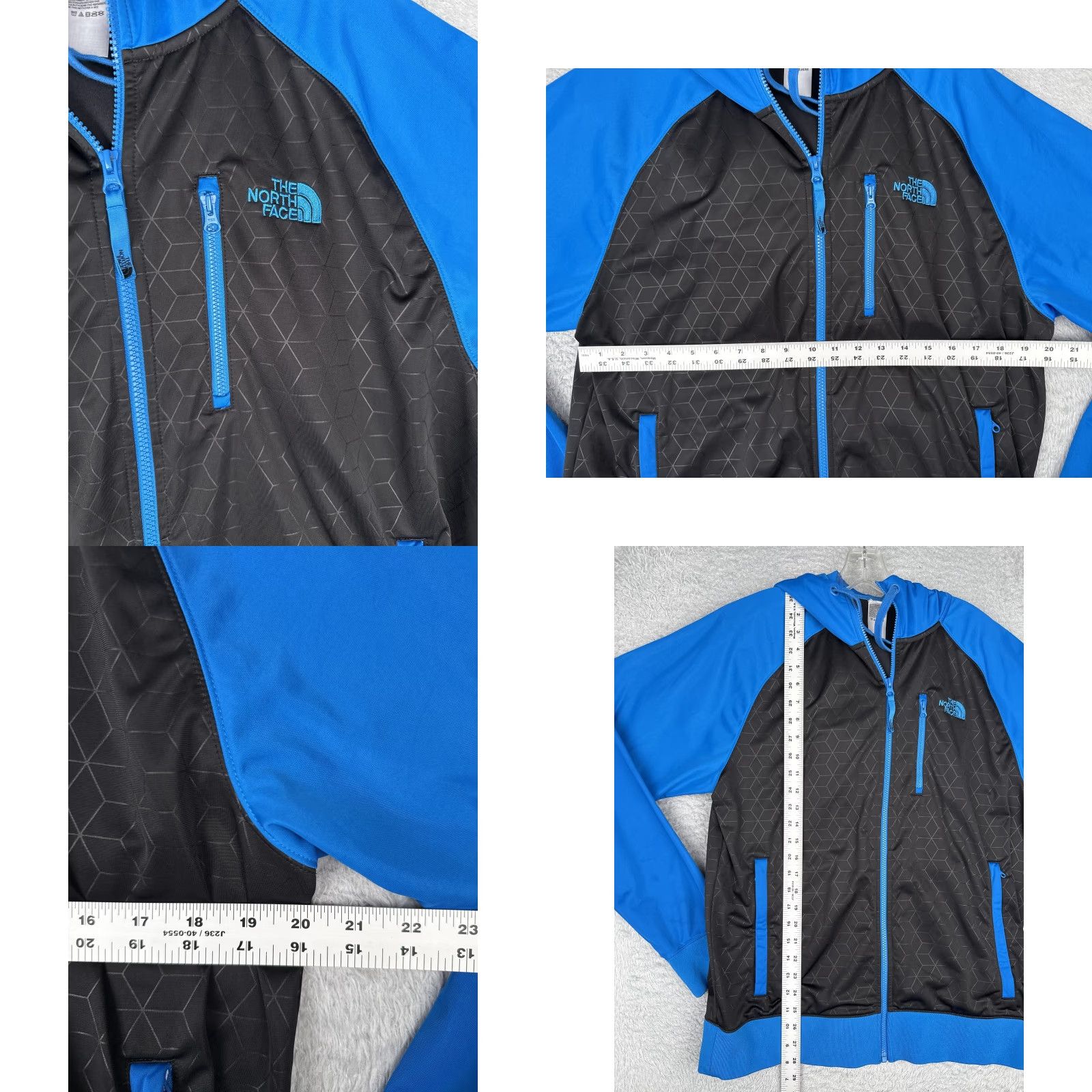 The North Face The North Face Jacket Mens M Blue Geometric Hooded Windbreaker Full Zip - Lightweight Softshell Outdoor Hiking Casual Size US M / EU 48-50 / 2 - 8 Thumbnail