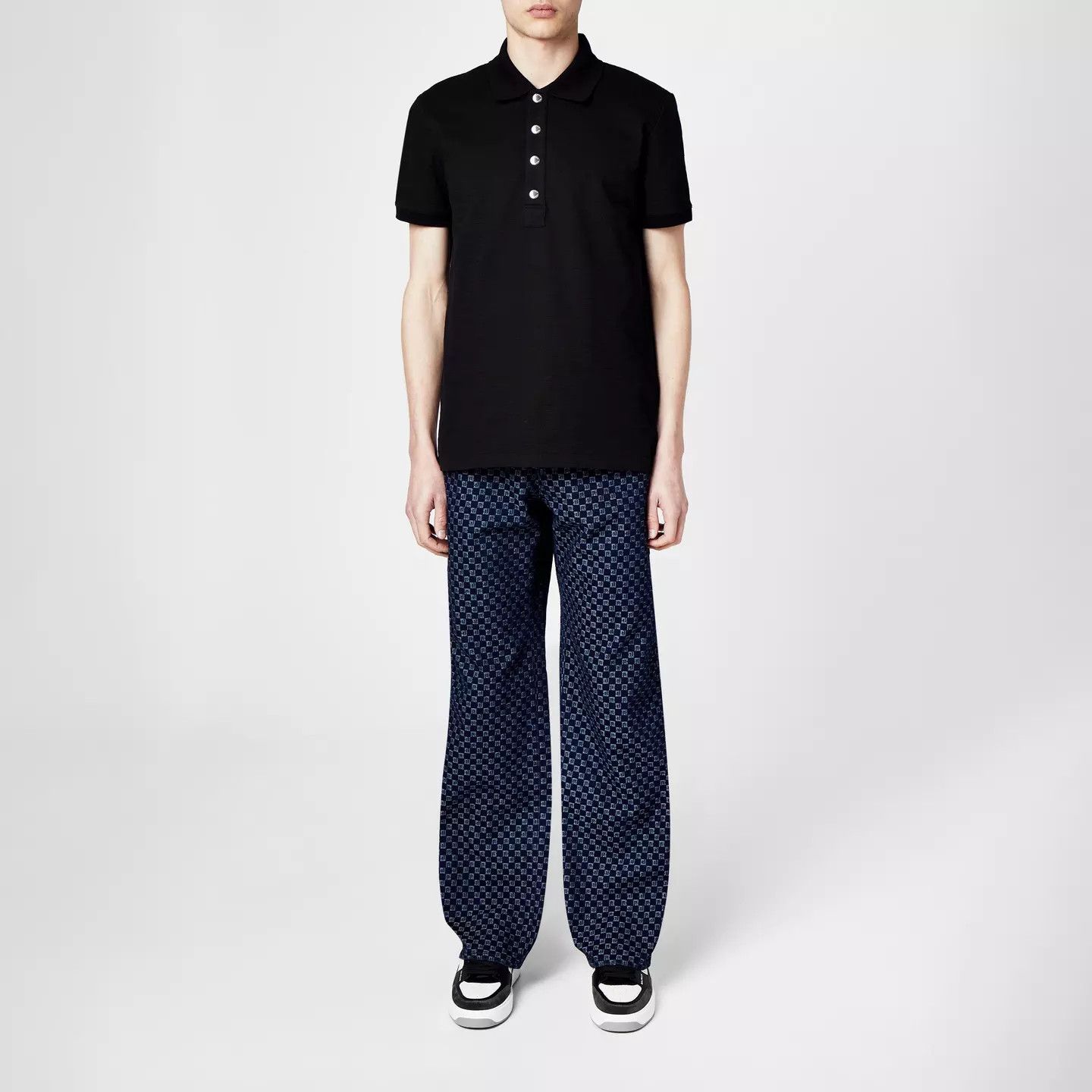 Balmain o1g2r1mq0426 Polo Shirt in Black Size US L / EU 52-54 / 3 - 3 Thumbnail