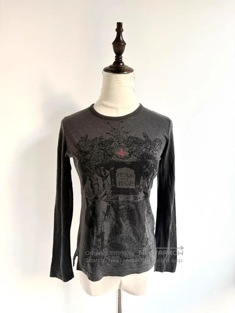 Vivienne Westwood Vivienne Westwood Grey Printed Saturn Underwear Top T-Shir Size S / US 4 / IT 40 - 1 Thumbnail