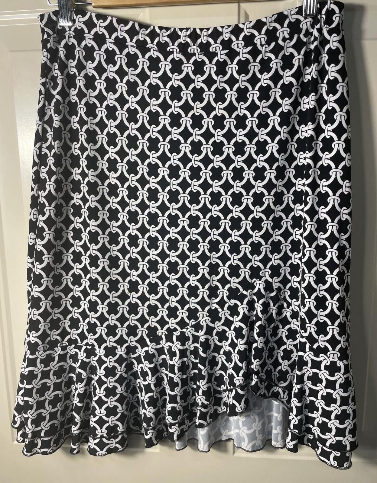 Unknown London White House Black Market Midi Skirt Women's Small Ruffle Hem Size 28" / US 6 / IT 42 - 6 Thumbnail
