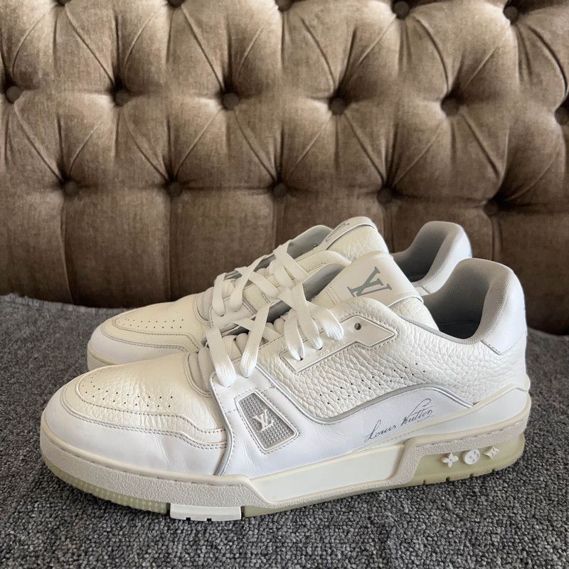 Louis Vuitton Louis Vuitton White Cement Low-Top Trainer Sneakers 0079 Size US 9.5 / EU 42-43 - 1 Thumbnail