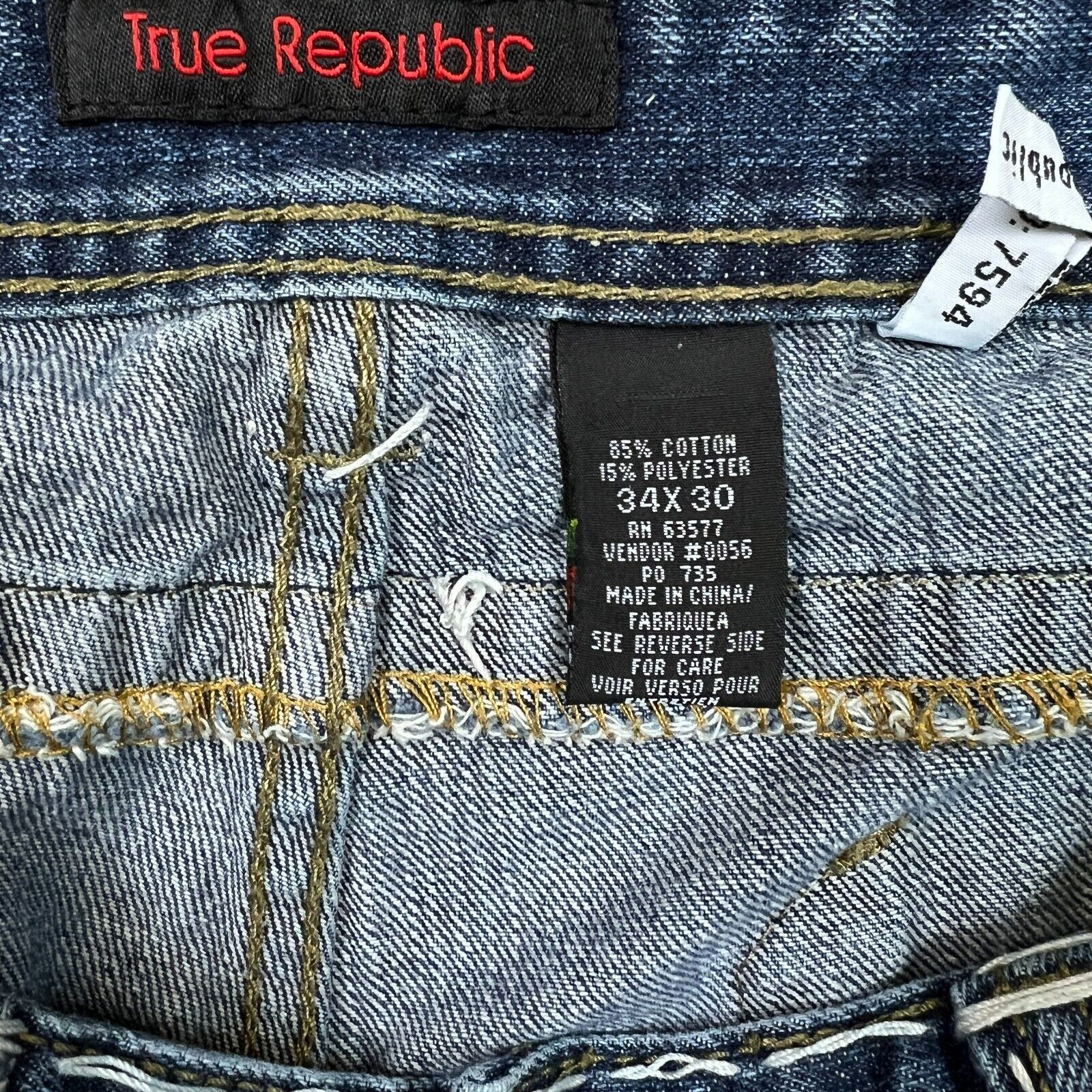 Vintage Vintage True Republic Jeans 34x30 Straight Baggy Denim Pants Size US 34 / EU 50 - 9 Thumbnail