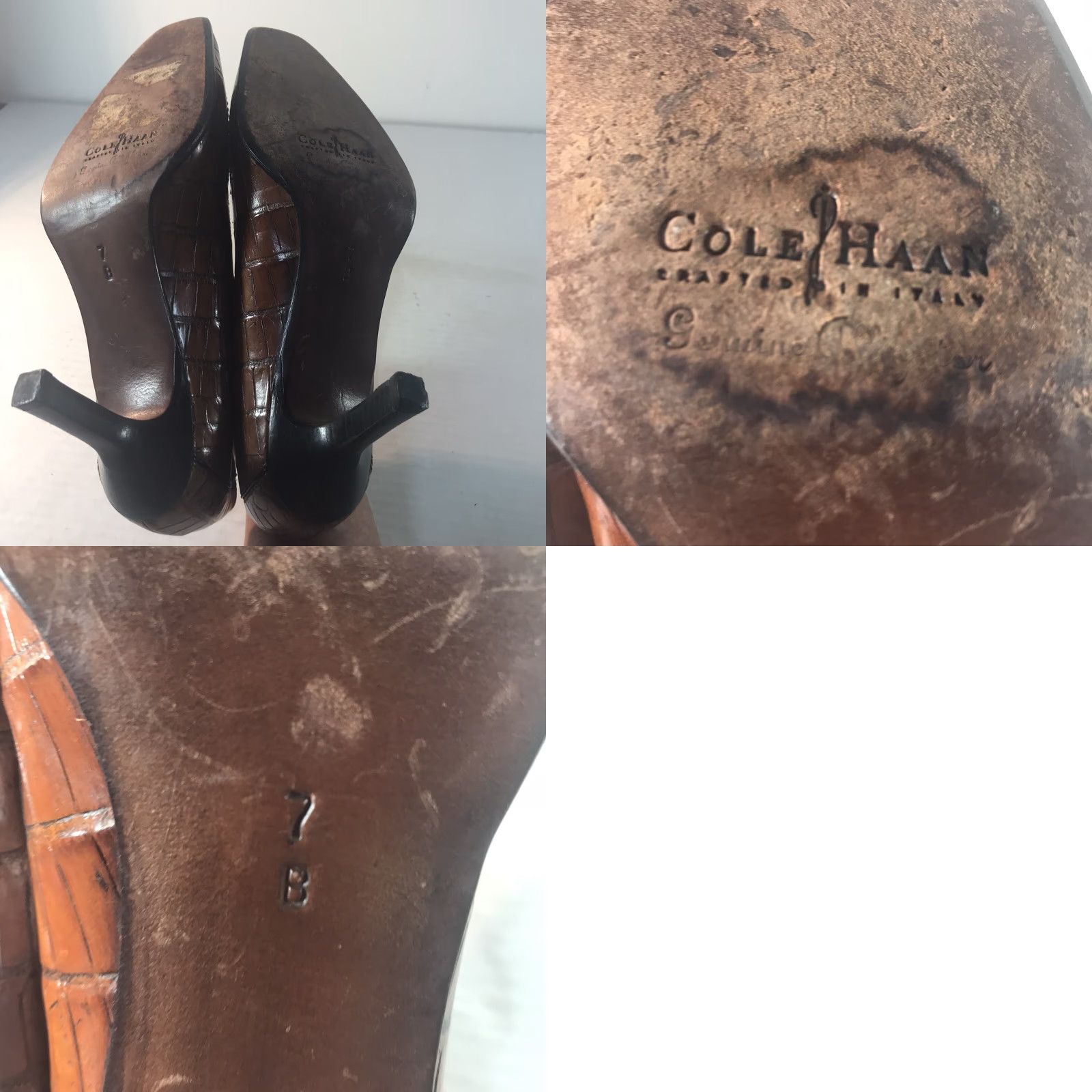 Cole Haan Cole Haan City Brown Leather Pumps Womens Size 7B Square Toe 3in Heels Italy Size US 7 / IT 37 - 8 Thumbnail