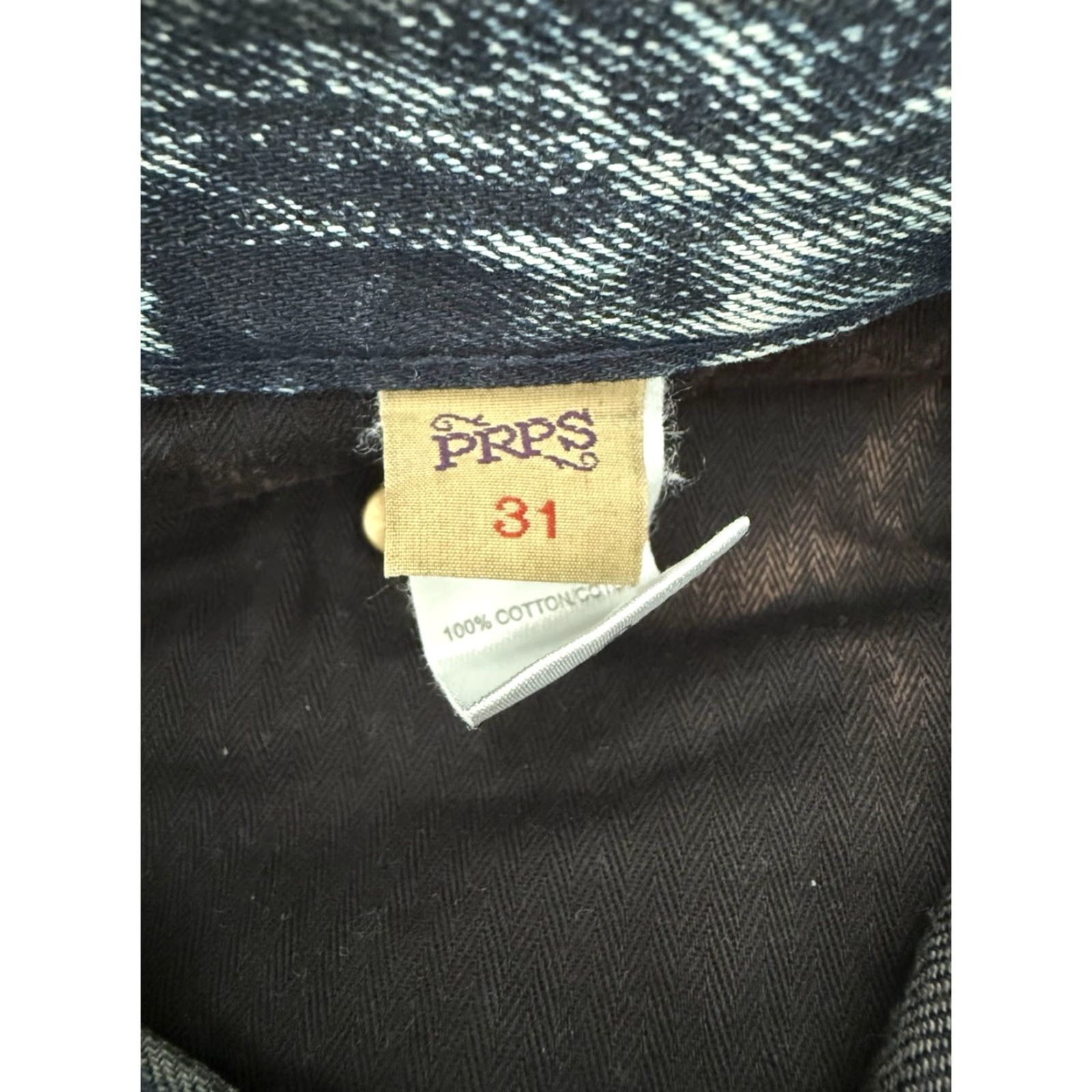 Prps PRPS Jeans Mens 31 Denim Distressed Button Fly 34x28 Black 5-Pocket Straight Band 90s Grunge Logo Shirt Size US 31 - 5 Thumbnail