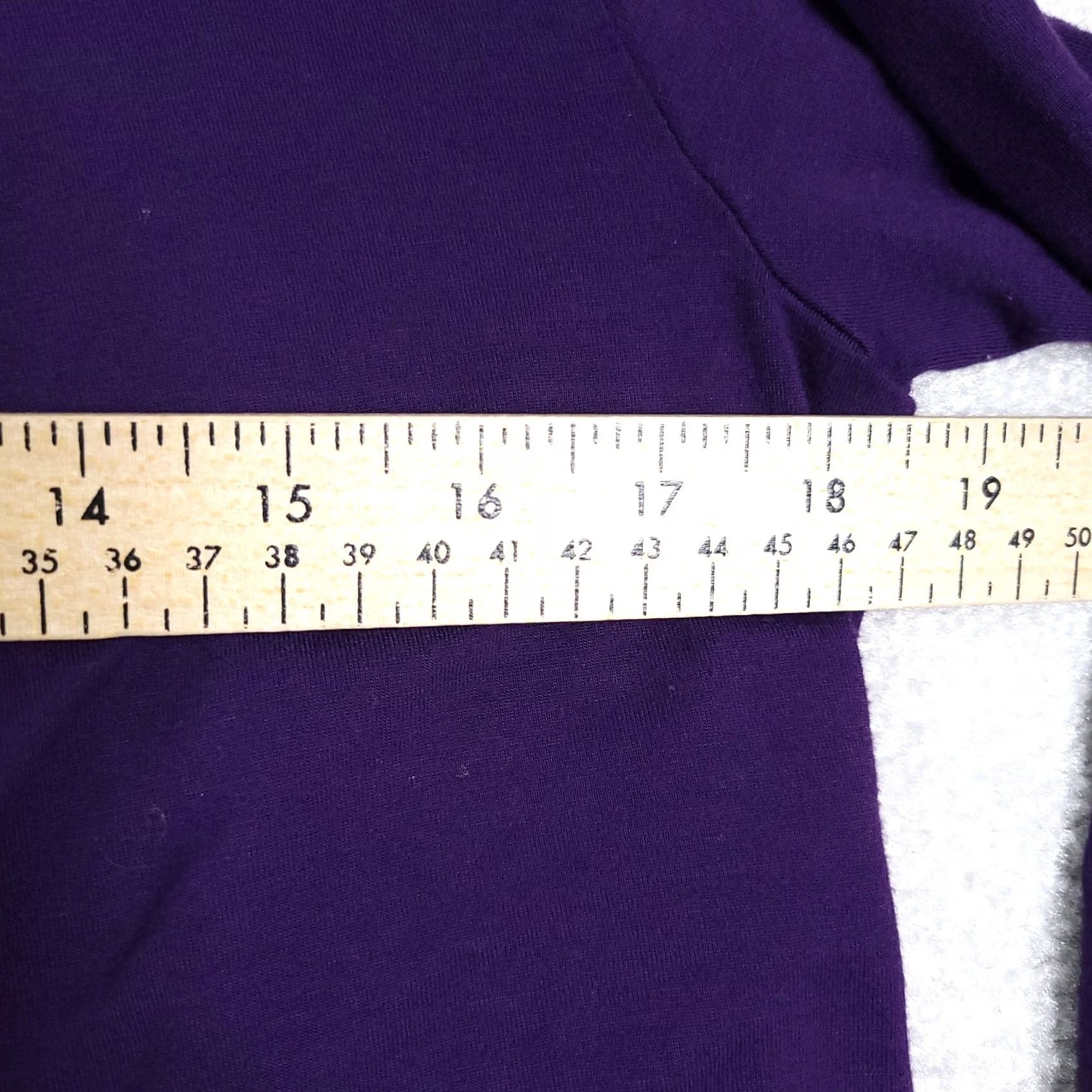 Vintage VINTAGE a.n.a Cardiga Women's Medium Purple Top Open Rayon Blouse 3/4 Sleeve Regular Fit Pullover Casual Summer 90s Womens Size XL / US 12-14 / IT 48-50 - 4 Thumbnail