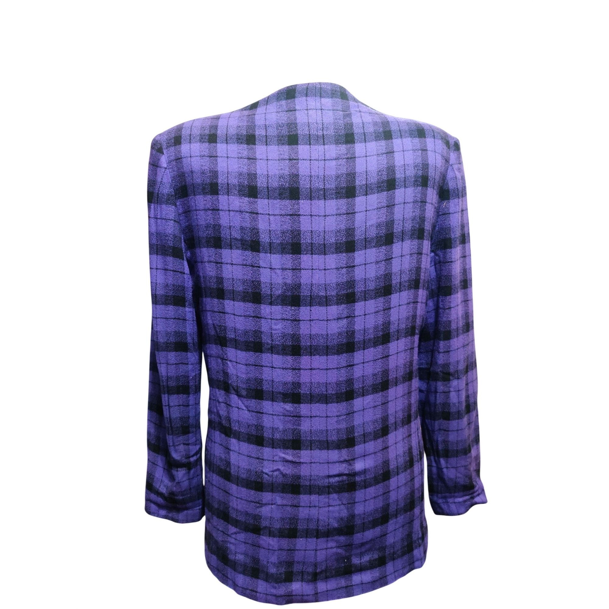 Vintage Vintage Chad Stevens 12 Purple Plaid Double Breasted Power S Size XL / US 12-14 / IT 48-50 - 3 Thumbnail