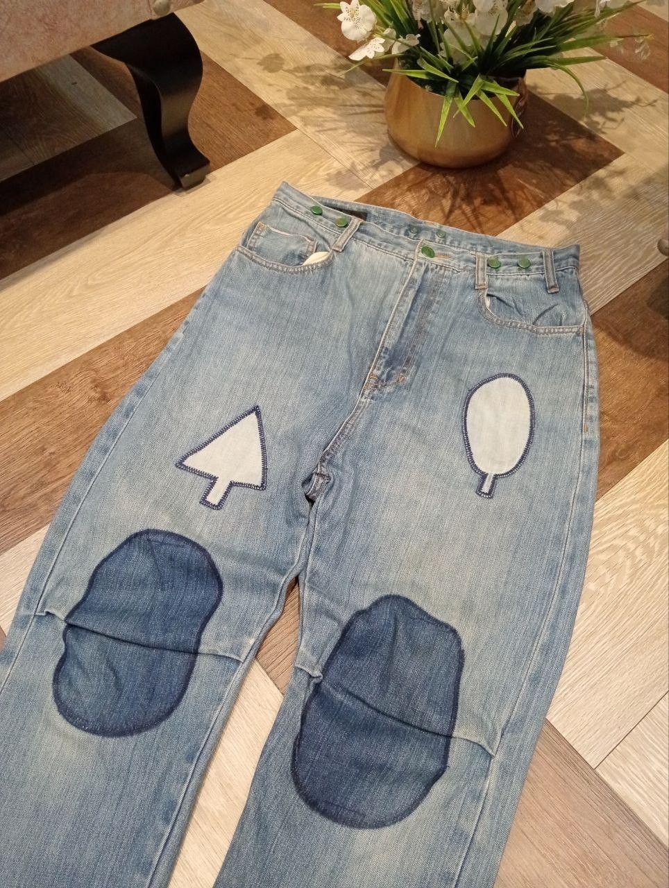 Ne-Net NE-NET ISSEY MIYAKE DISTRESSED BLUE DENIM PANTS Size US 30 / EU 46 - 4 Thumbnail