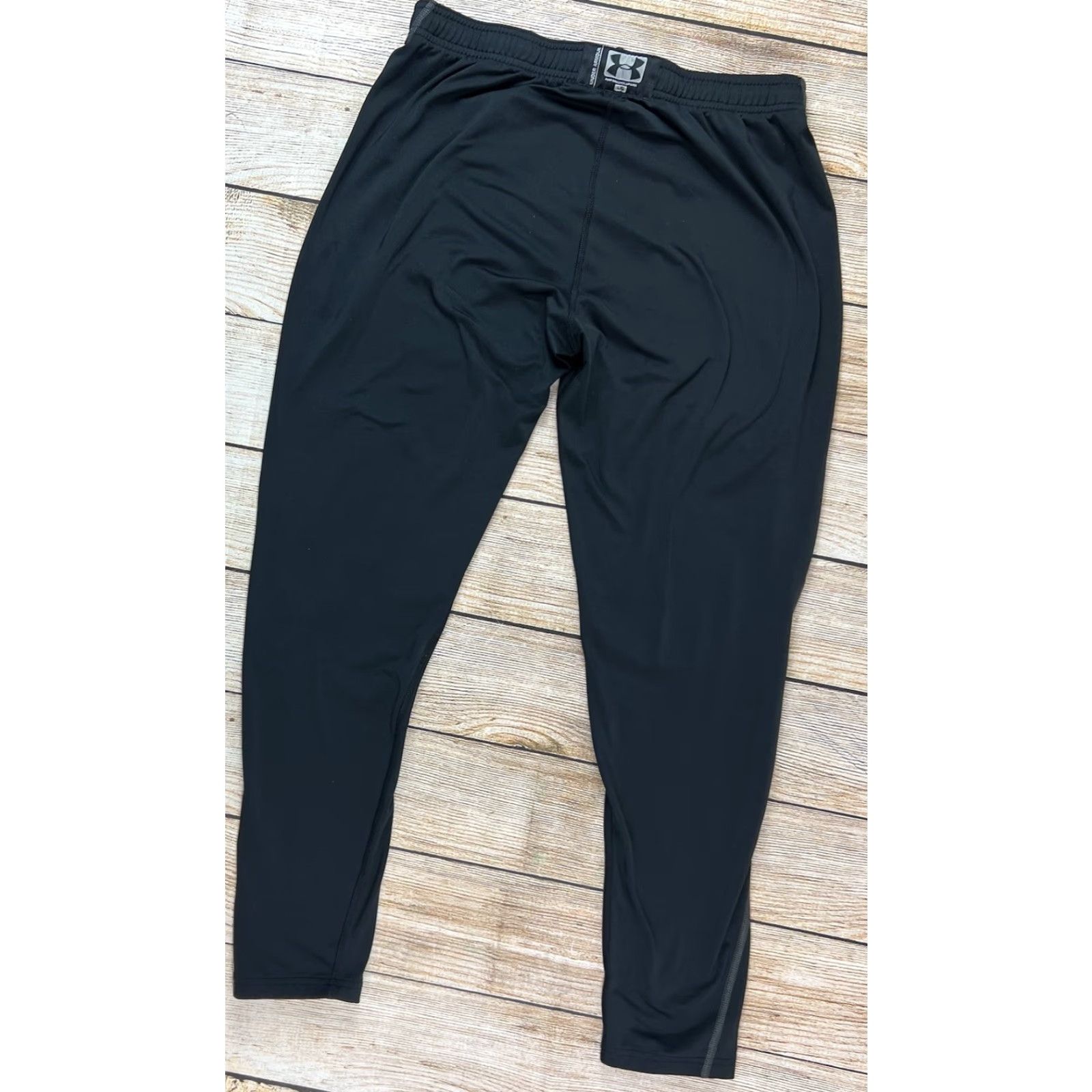 Under Armour VINTAGE Under Armour Men Sweatpants Black L Large Drawstring Slim Fit Activewear Pants Size US 33 - 2 Thumbnail