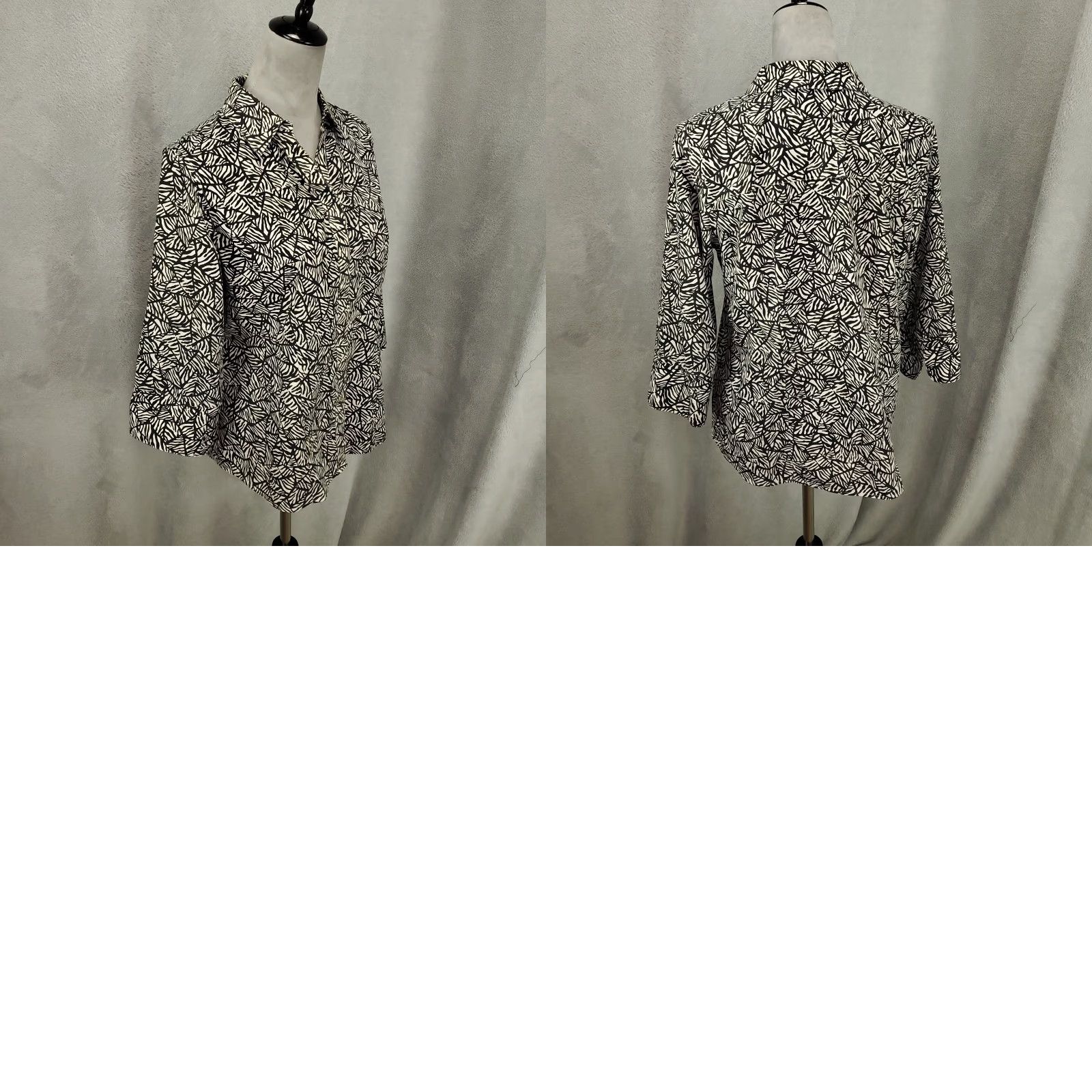 Vintage VINTAGE No Iron Chico's Shirt Womens Medium Black White Zebra Print Button Up Chicos 1S World? Size M / US 6-8 / IT 42-44 - 8 Thumbnail