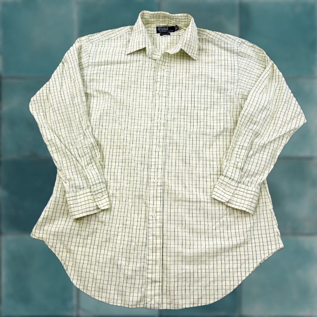 Polo Ralph Lauren VINTAGE Polo Ralph Lauren Shirt Mens 16.5 32-33 Yellow 100% Cotton Button Up Size US XL / EU 56 / 4 - 1 Thumbnail