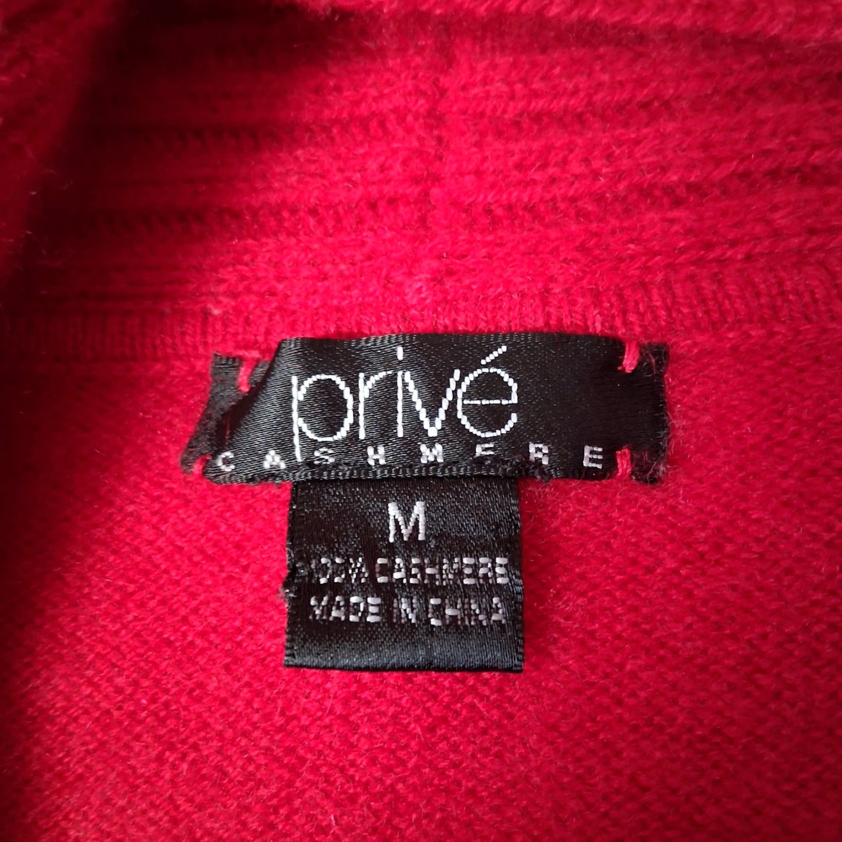Vintage Prive Cashmere Sweater Women M Red Cowl Neck Soft Knit Pullover Long Sleeve Classic Knit Casual Winter Fall Spring Size M / US 6-8 / IT 42-44 - 3 Thumbnail