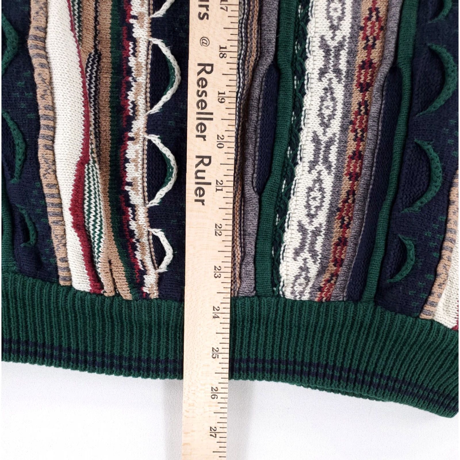 Cotton Traders Cotton Traders Coogi-Style 3D Textured Sweater Mens L Multicolor Pullover Men L Size US L / EU 52-54 / 3 - 7 Thumbnail
