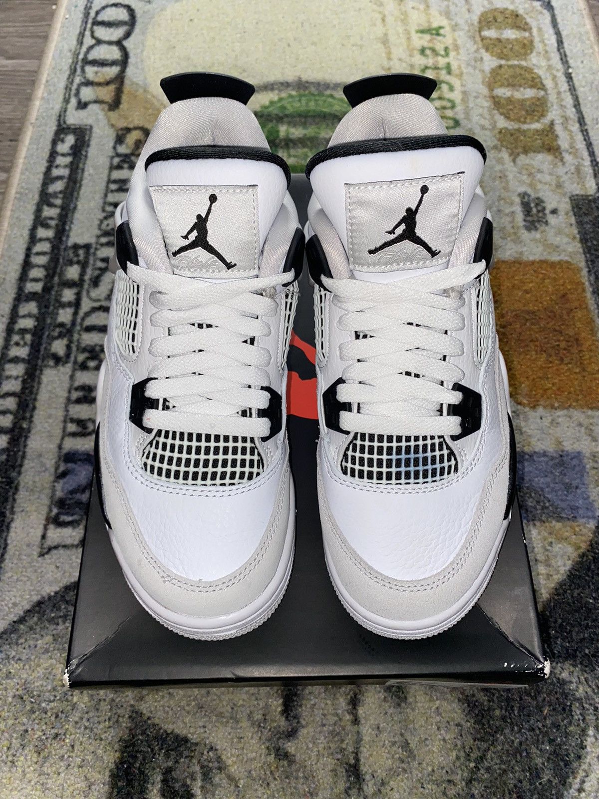 Jordan Brand × Nike Jordan 4 Retro Military Black 3.5Y Grade School Size US 5 / IT 35 - 3 Thumbnail