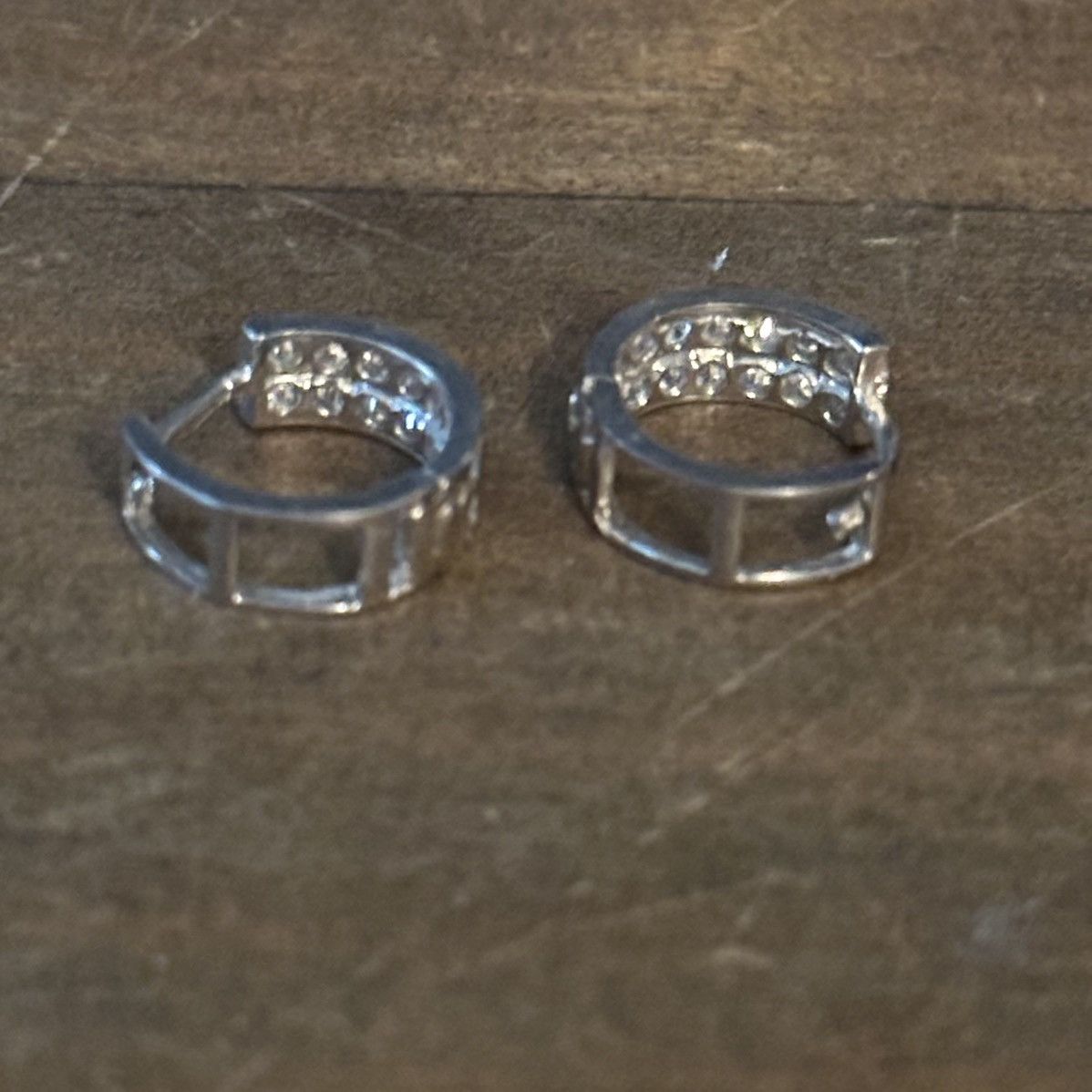 Other 14K white gold cubic zirconia mini hoop earrings Size ONE SIZE - 6 Thumbnail
