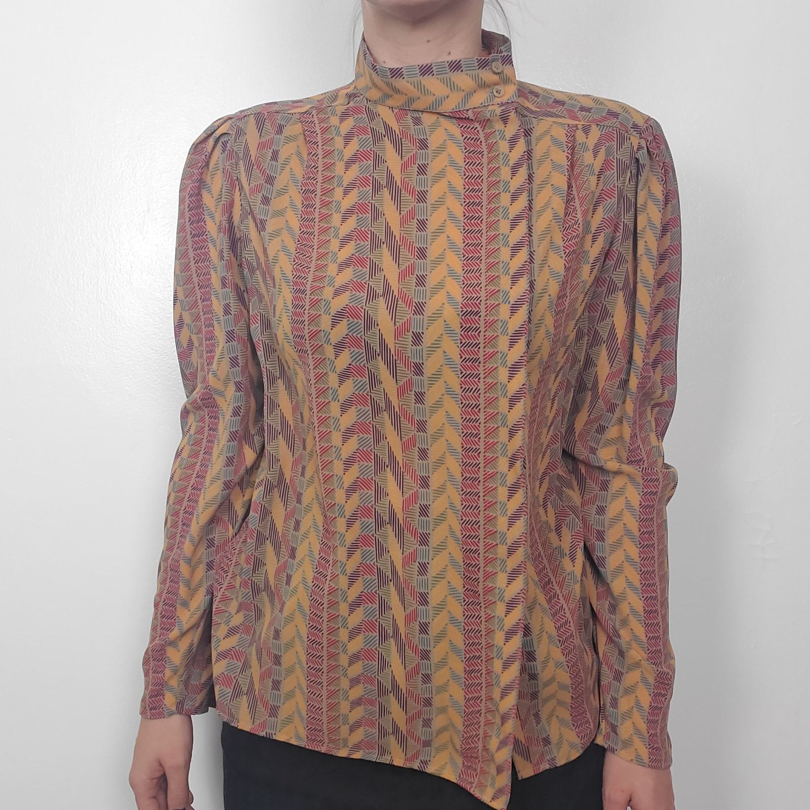 Other Vintage 80s Funky Pattern Sheer Blouse M Size M / US 6-8 / IT 42-44 - 2 Thumbnail
