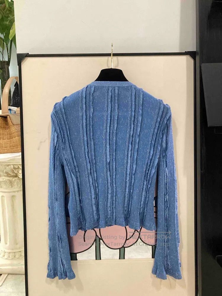 Chanel Chanel Blue fine glitter pearl buckle cardigan coat Size XS / US 0-2 / IT 36-38 - 2 Thumbnail